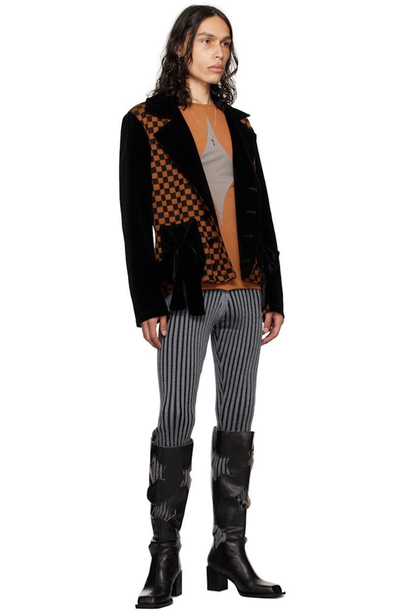 Stretch nylon jersey T-shirt. 

· Paneled construction
· Crewneck
· Raw edge at hem and cuffs
· Stripes at sleeves

Available exclusively at SSENSE. 

Supplier color: Brown/Multi