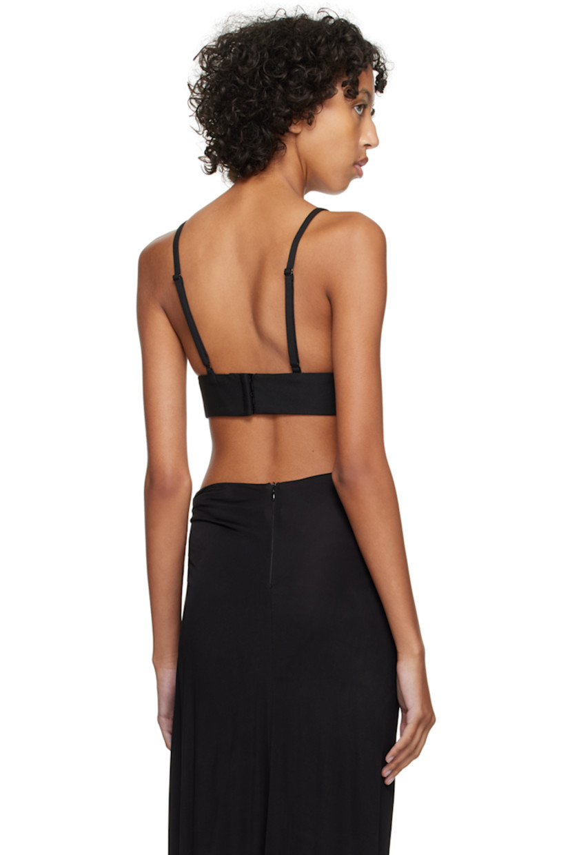 Stretch polyester- and wool-blend twill tank top.

· V-neck
· Pin-buckle strap at front
· Adjustable spaghetti straps 
· Hook-eye closure at back
· Full satin lining

Supplier color: Black