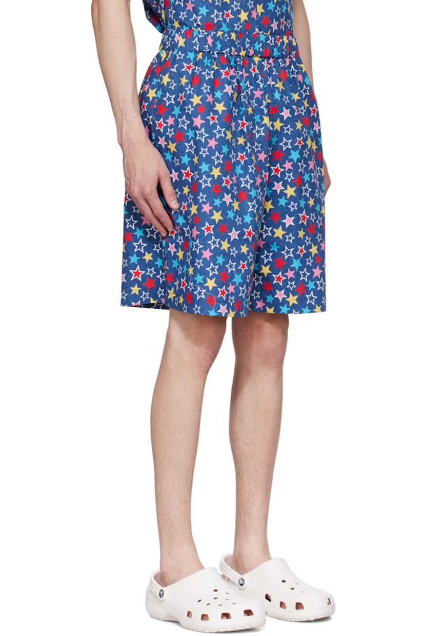 Cotton poplin shorts. Graphic pattern printed throughout. 

· Elasticized waistband
· Two-pocket styling

Supplier color: Blue