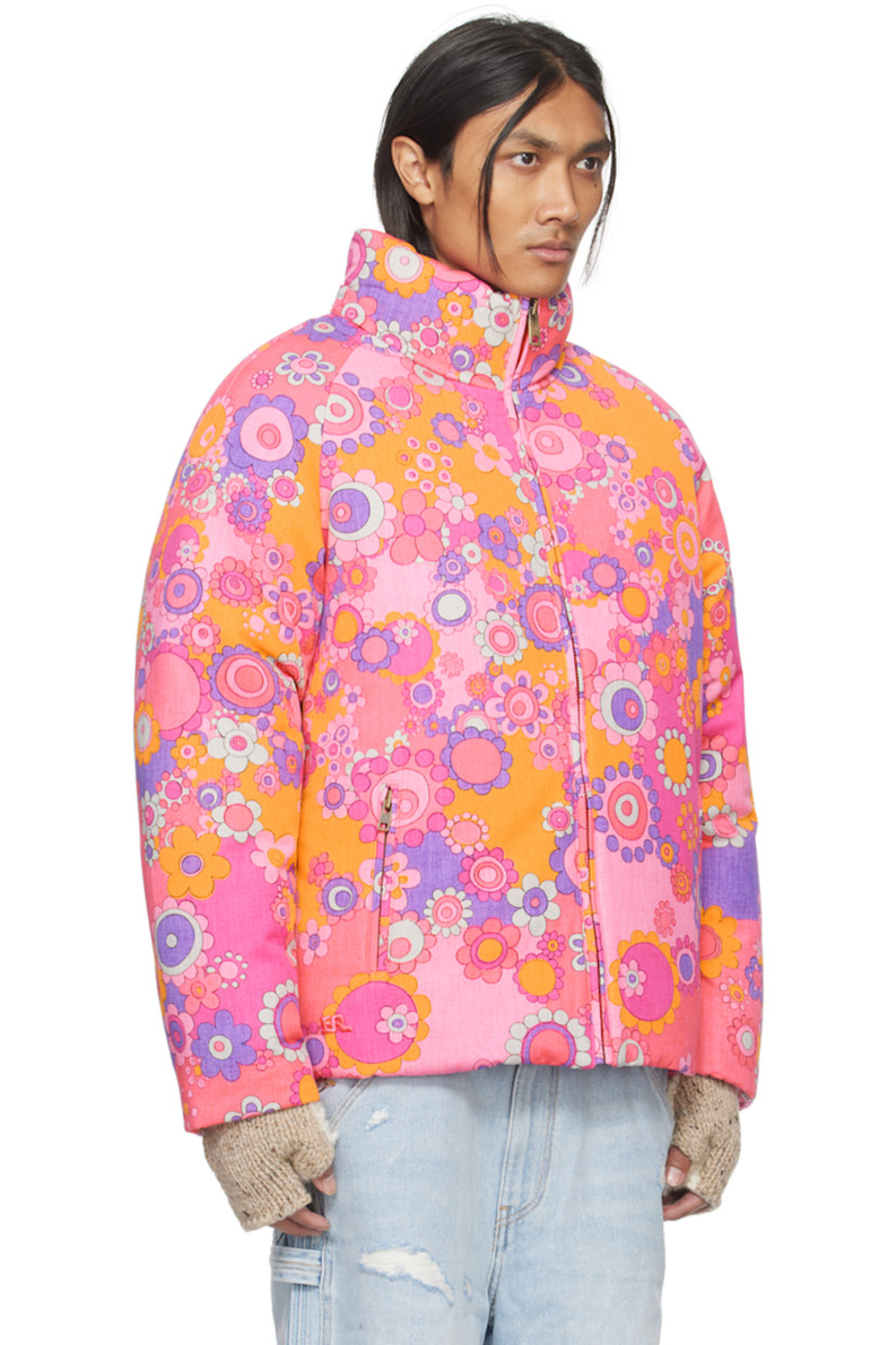 Down-filled cotton- and tencel-blend twill jacket. Floral pattern printed throughout.

· Bungee-style drawstring at detachable hood
· Stand collar
· Zip closure
· Zip pockets
· Logo embroidered at hem
· Full quilted twill lining

Supplier color: Fuscia

Fill: 80% duck down, 20% feather.