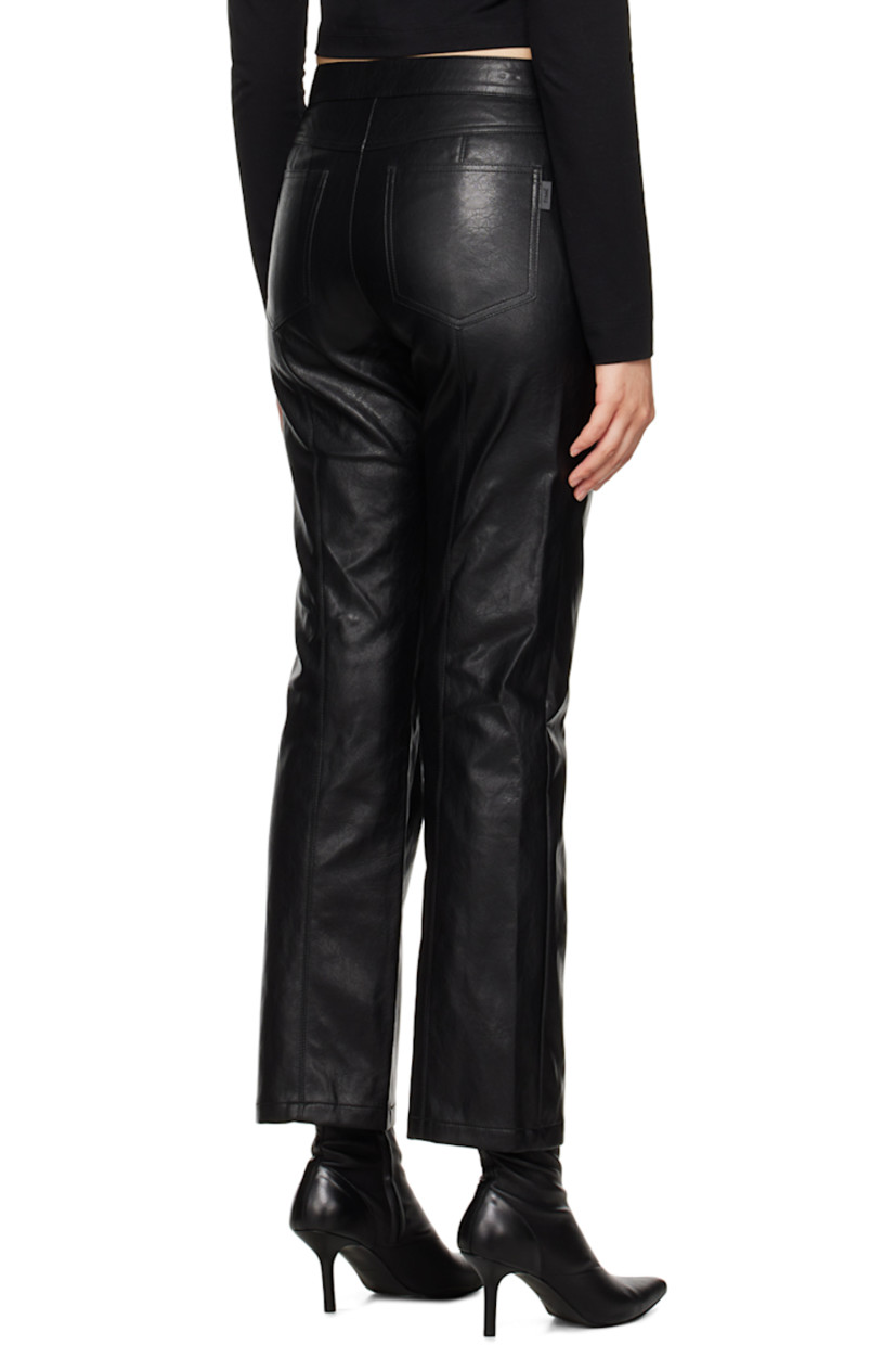 Grained faux-leather trousers.

· Belt loops
· Five-pocket styling
· Zip-fly
· Darts at back

Supplier color: Black