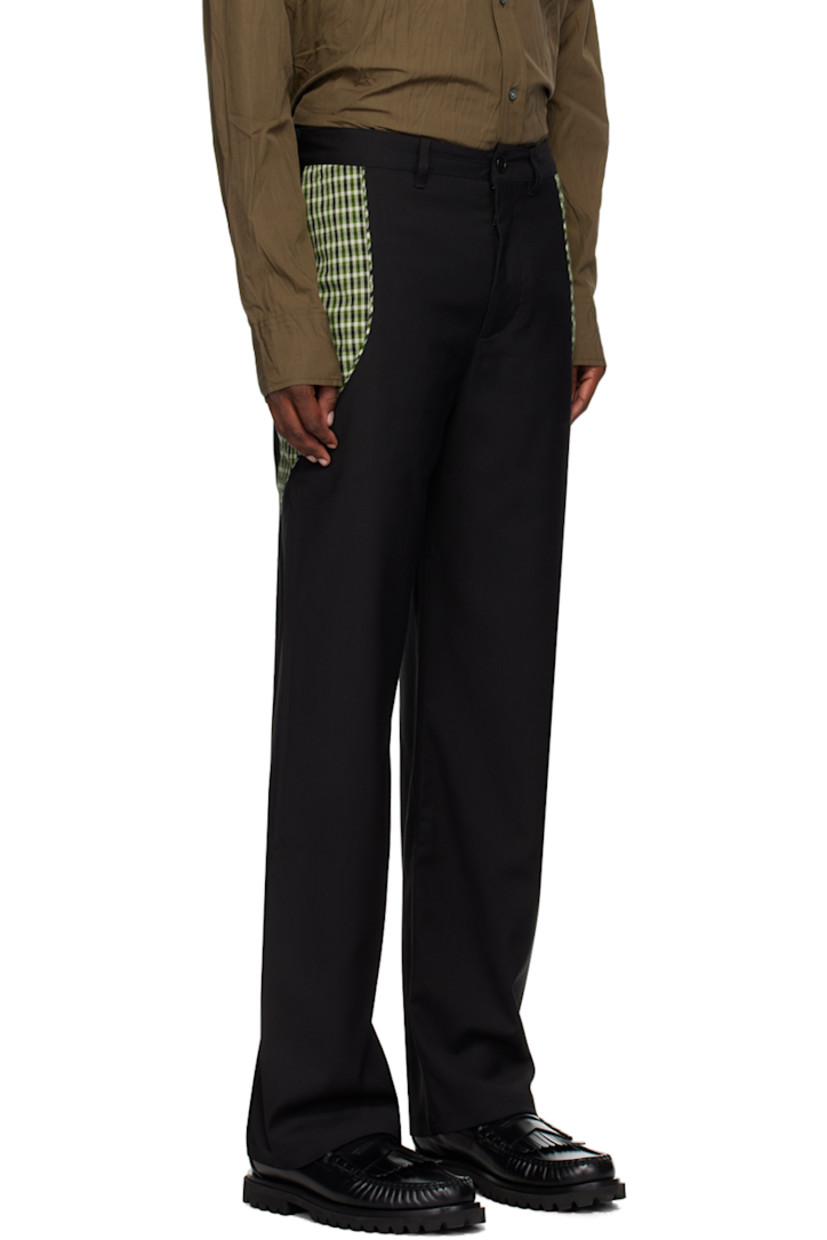 Paneled stretch viscose- and wool-blend twill trousers.

· Paneled construction
· Belt loops
· Four-pocket styling
· Zip-fly
· Plain-woven trim at front
· Logo graphic embroidered at front
· Full satin twill lining

Supplier color: Black