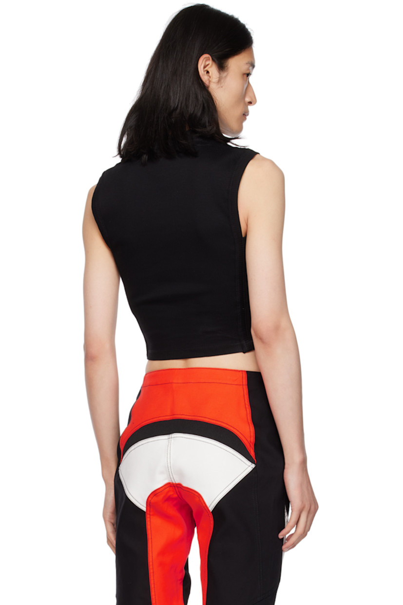 Rib knit stretch cotton tank top.

· Crewneck  
· Boning at front
· Curved hem 

Supplier color: Black