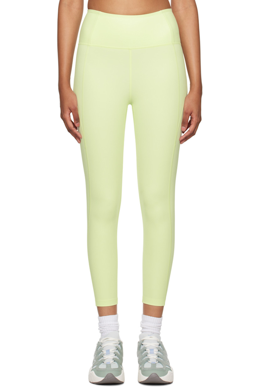 Sweat-wicking stretch recycled polyester jersey leggings. Overlock stitching throughout.

· Paneled construction
· High-rise
· Elasticized waistband
· Concealed welt pocket at back waistband

Supplier color: Green tea