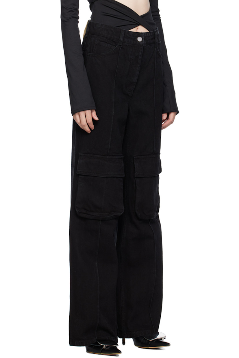 Wide-leg non-stretch denim jeans. Subtle fading throughout.

· Paneled construction
· Belt loops
· Four-pocket styling
· Zip-fly
· Pinched seams at front
· Cargo pocket at legs
· Hammer loop at outseam

Supplier color: Charcoal