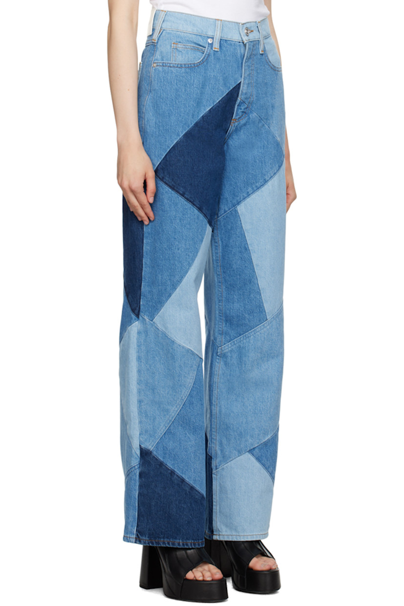 Wide-leg non-stretch denim jeans. Fading throughout.

· Patchwork construction
· High-rise
· Belt loops
· Five-pocket styling
· Zip fly
· Contrast stitching in orange

Supplier color: Blue compilation