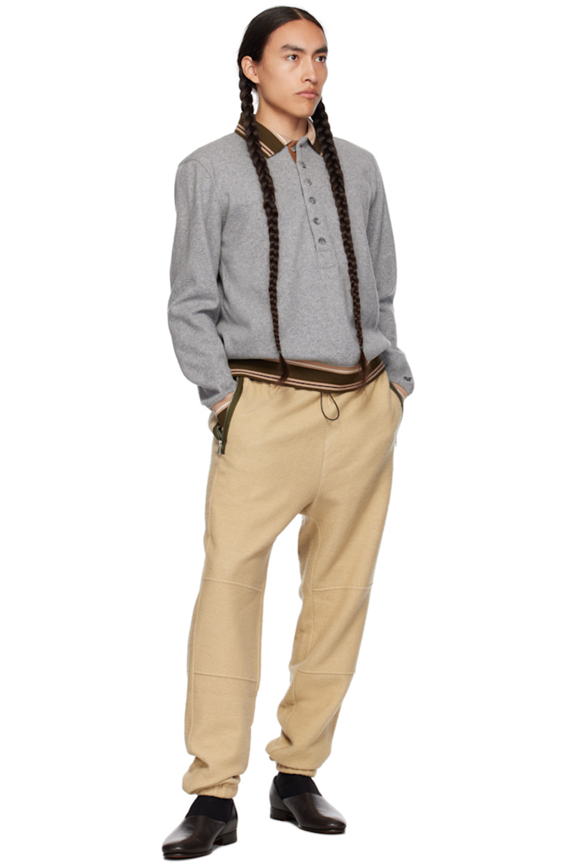 Felted purl knit wool- and cotton-blend sweatpants. 

· Bungee-style drawstring at elasticized waistband
· Three-pocket styling
· Elasticized cuffs
 
Supplier color: Sand