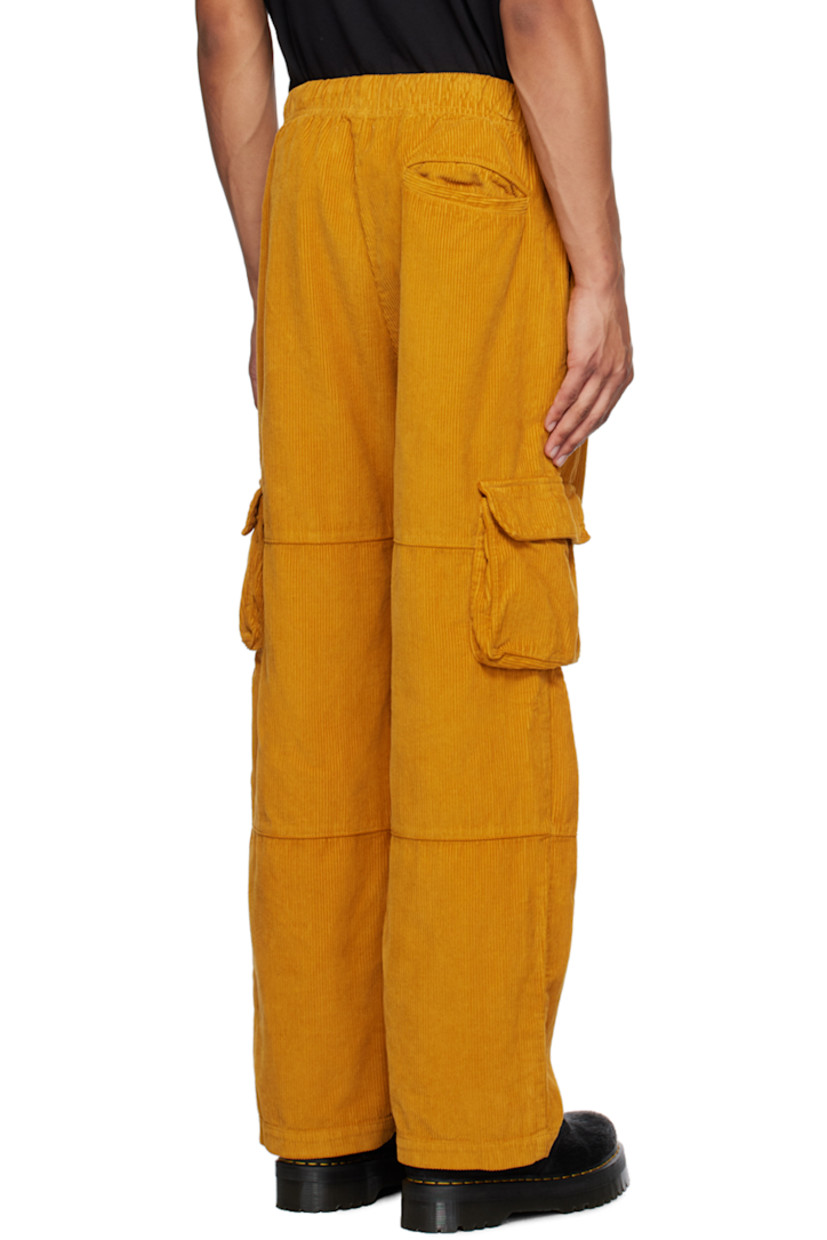Wide-leg garment-dyed cotton corduroy cargo pants. 

· Pre-shrunk
· Drawstring at elasticized waistband
· Three-pocket styling
· Flap pocket at outseams 

Supplier color: Mustard