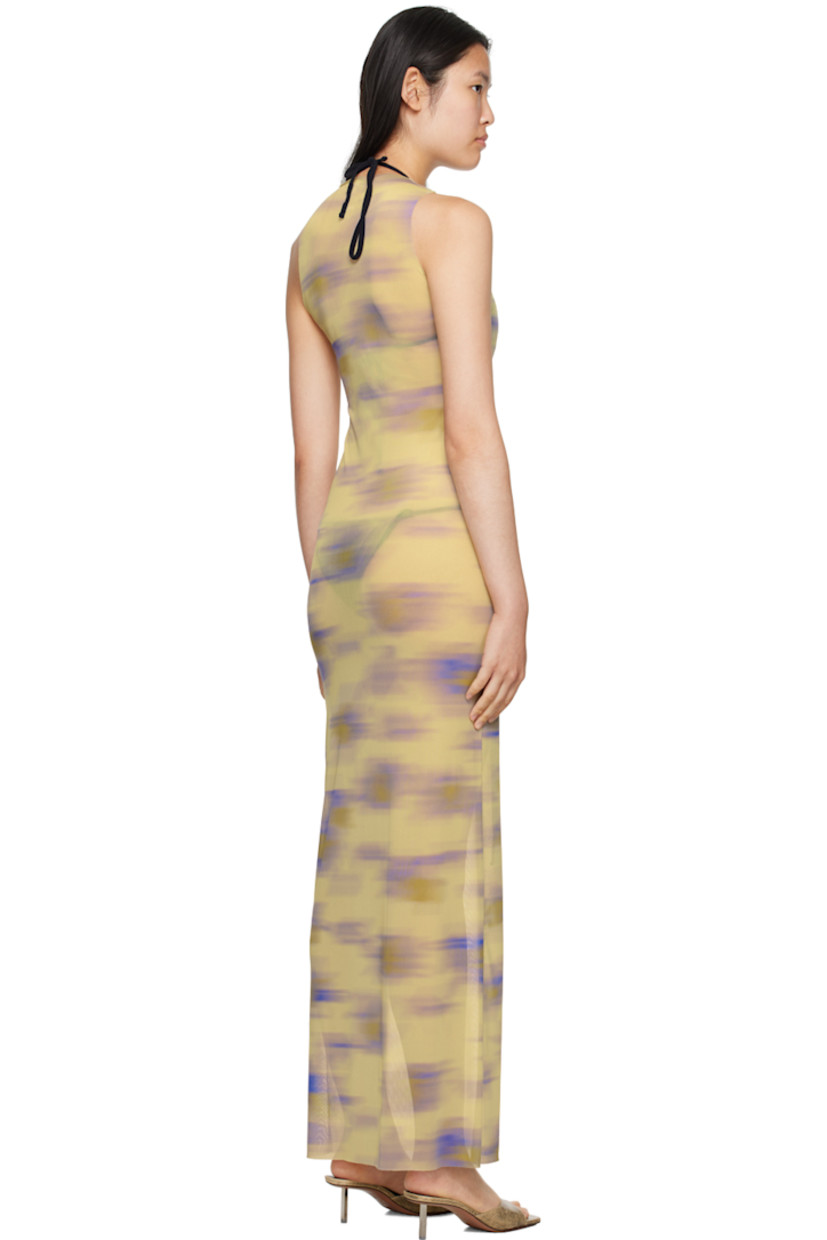 Handcrafted sheer stretch nylon mesh dress. Graphic pattern printed throughout.

· Round neck
· Unlined

Supplier color: Cayena