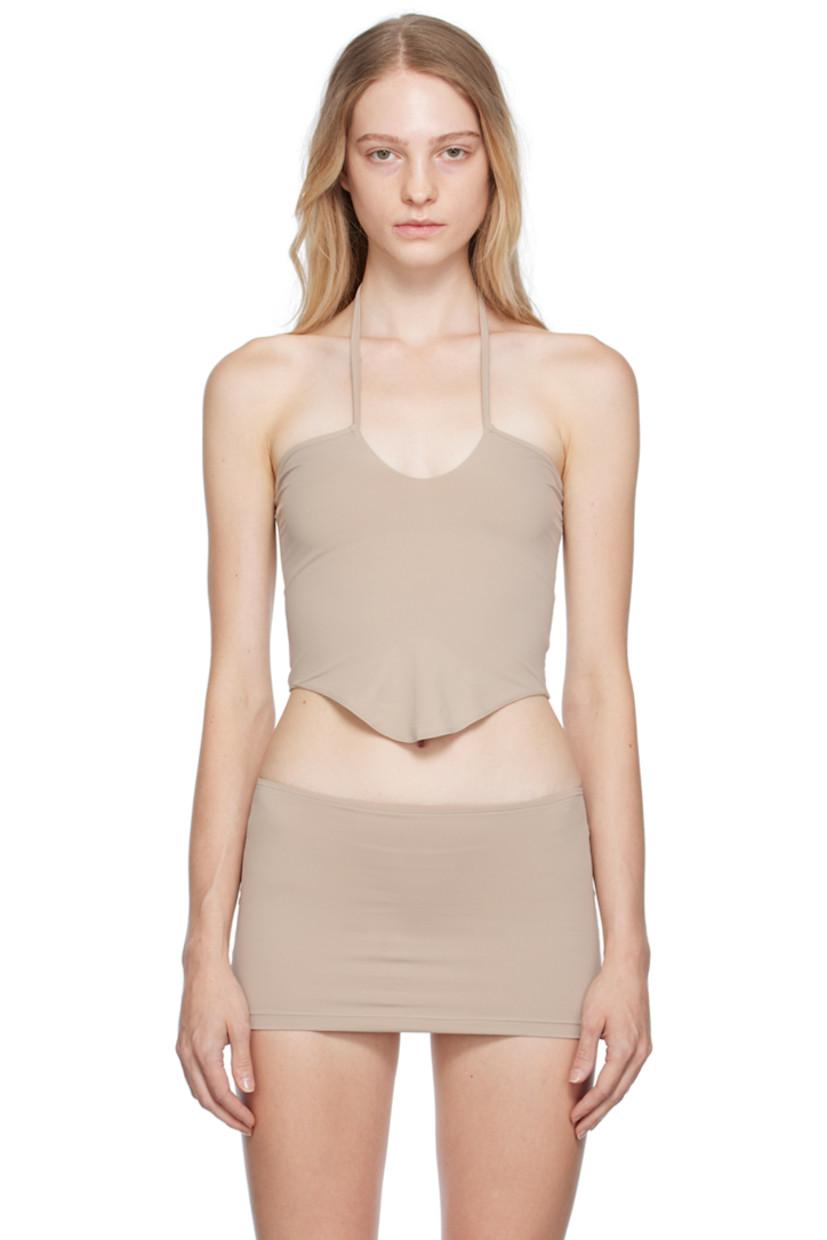 Handcrafted stretch polyester jersey camisole. 

· Straight neck
· Cutout at chest
· Curved hem
· Self-tie halter strap

Available exclusively at SSENSE.

Supplier color: Hueso