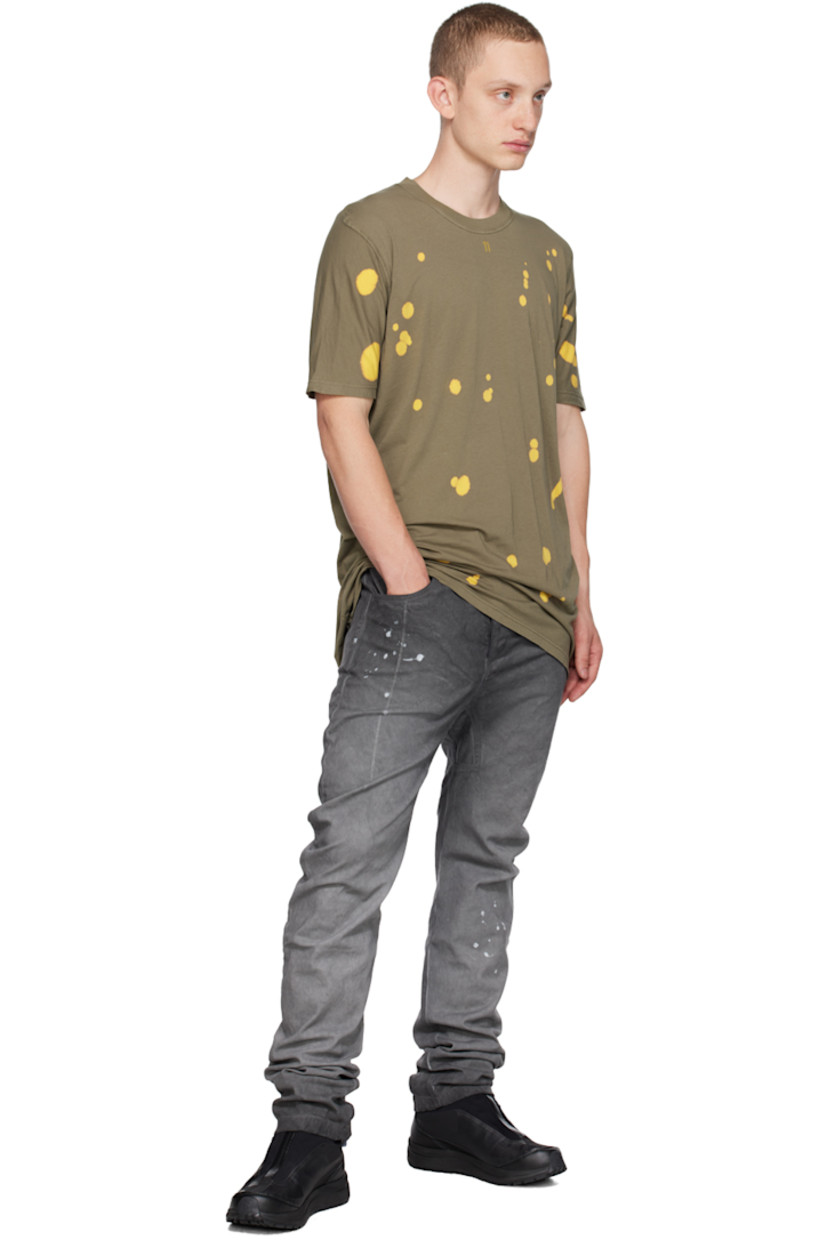 Garment-dyed cotton jersey T-shirt. Bleached effect throughout. 

· Rib knit crewneck
· Logo printed at front and back collar
· Logo tag and cutout at back

Supplier color: Dark oak camo