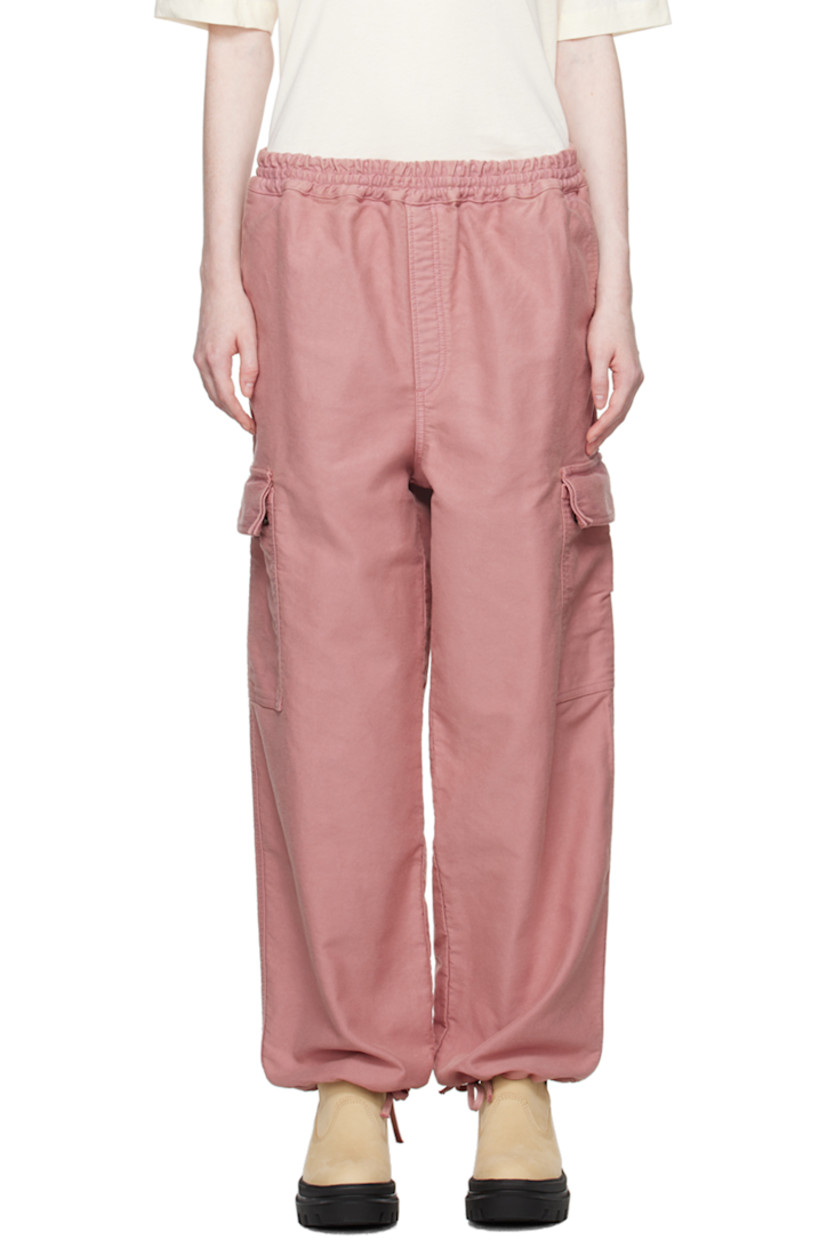 Wide-leg organic cotton canvas lounge pants.

· Concealed drawstring at elasticized waistband
· Four-pocket styling
· Self-tie drawstring at cuffs
· Eyelet at outseam
· Cargo pocket at outseams 
· Logo-engraved silver-tone hardware

Supplier color: Dyed pink