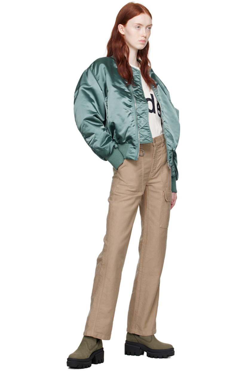 Organic cotton canvas trousers.

· Belt loops and keyring at waistband
· Four-pocket styling
· Zip-fly
· Flap pocket at leg
· Logo-engraved silver-tone hardware

Supplier color: Dyed sand used