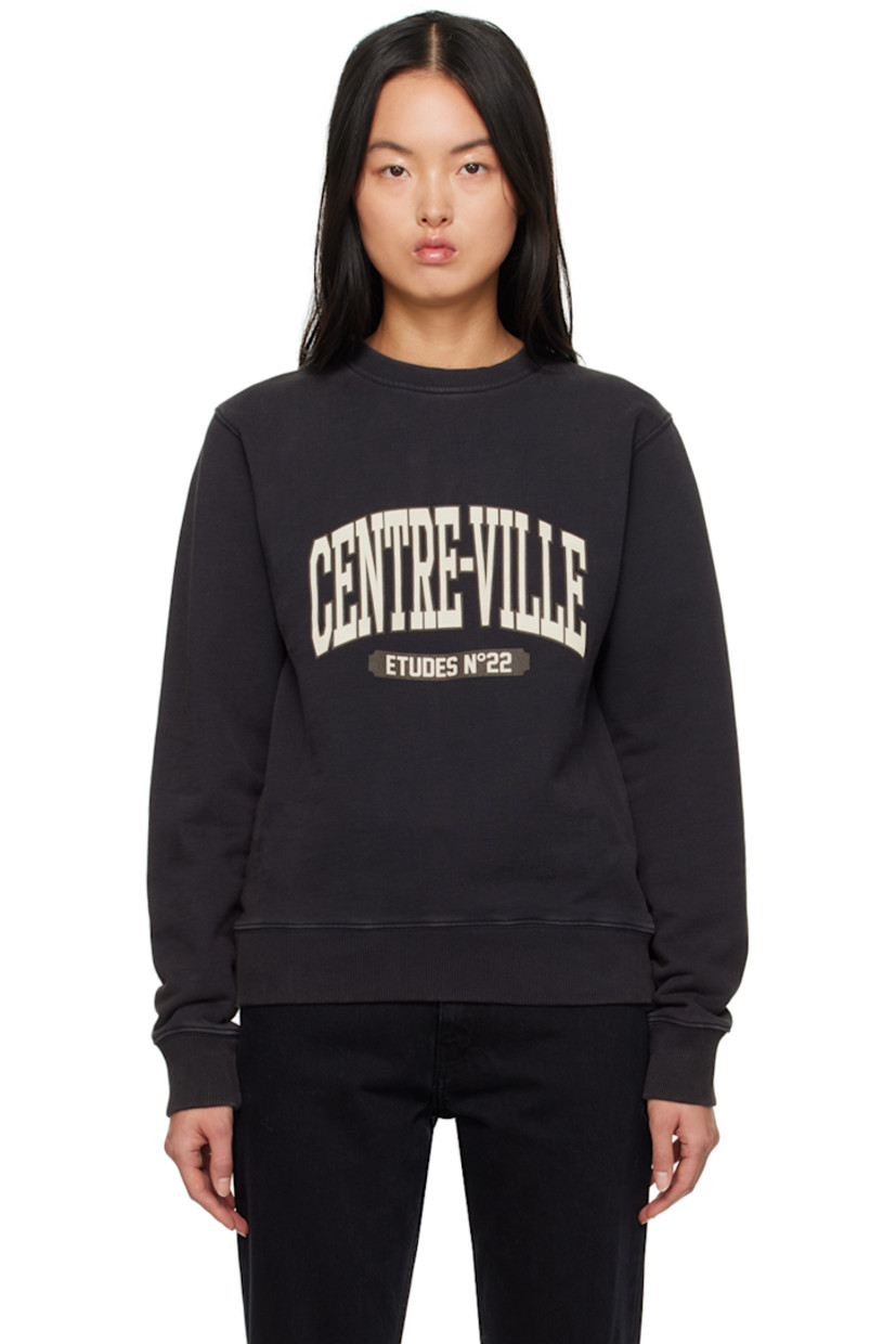 340 gsm organic cotton French terry sweatshirt.

· Rib knit crewneck, hem, and cuffs
· Text and logo printed at chest
· Dropped shoulders

Supplier color: Black