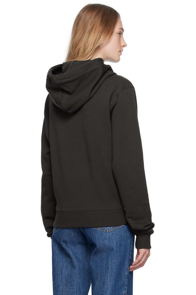 Organic cotton French terry hoodie. 

· Drawstring at hood
· Logo graphic embroidered at chest
· Rib knit cropped hem and cuffs

Supplier color: Dark brown