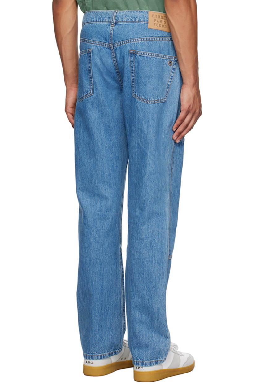 Straight-leg non-stretch organic cotton denim jeans. Fading throughout.

· Paneled construction
· Belt loops
· Logo-engraved O-ring at front
· Five-pocket styling
· Button-fly
· Logo patch at back waistband
· Contrast stitching in tan
· Silver-tone hardware

Supplier color: Stone