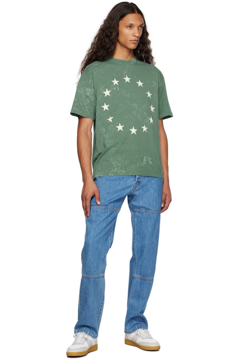 Straight-leg non-stretch organic cotton denim jeans. Fading throughout.

· Paneled construction
· Belt loops
· Logo-engraved O-ring at front
· Five-pocket styling
· Button-fly
· Logo patch at back waistband
· Contrast stitching in tan
· Silver-tone hardware

Supplier color: Stone