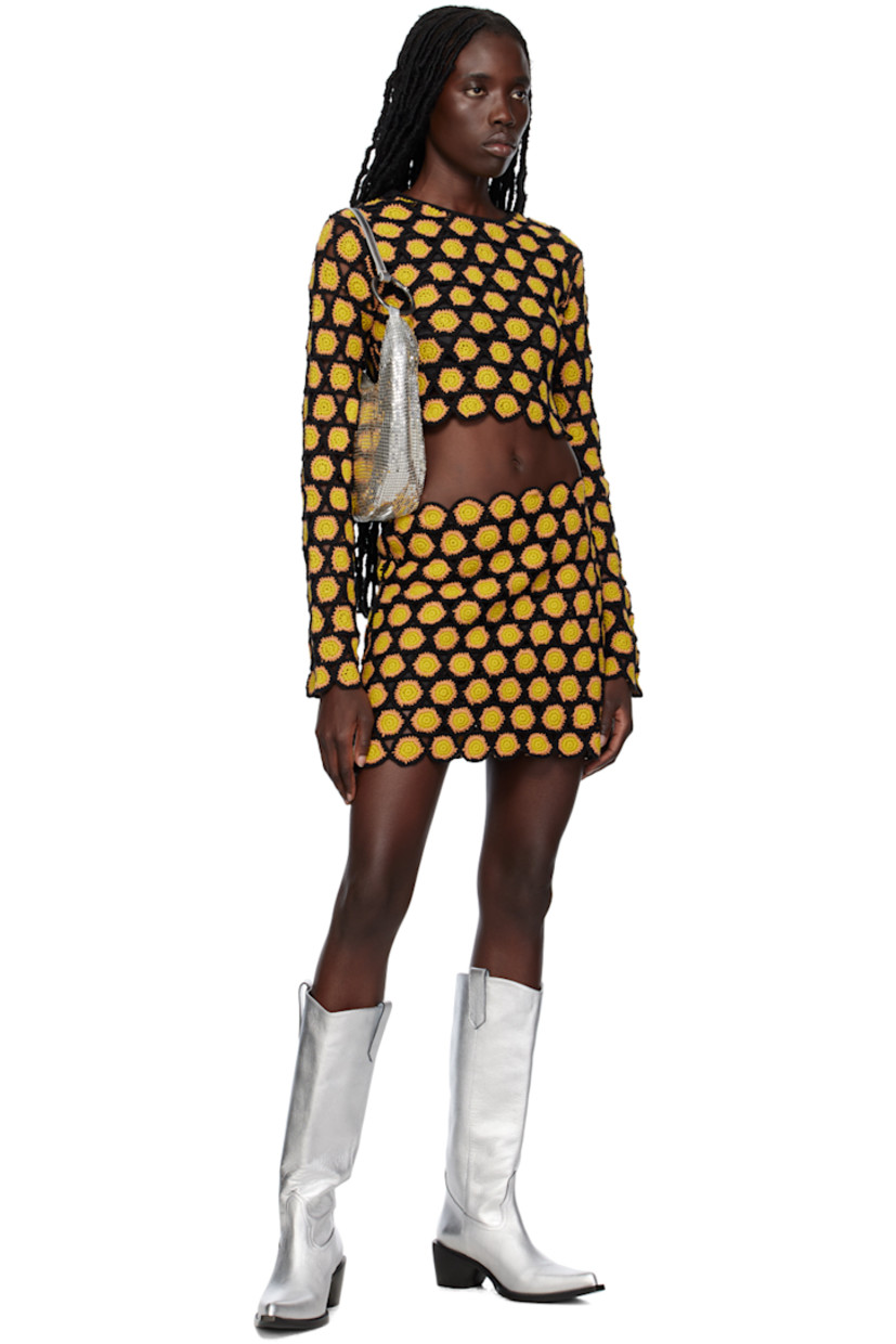 Knee-high paneled grained goatskin boots in silver-tone.

· Pointed toe
· Pull-loops at collar
· Grained goatskin lining
· Stacked leather block heel
· Leather sole
· Heel: H2.25 in

Supplier color: Silver