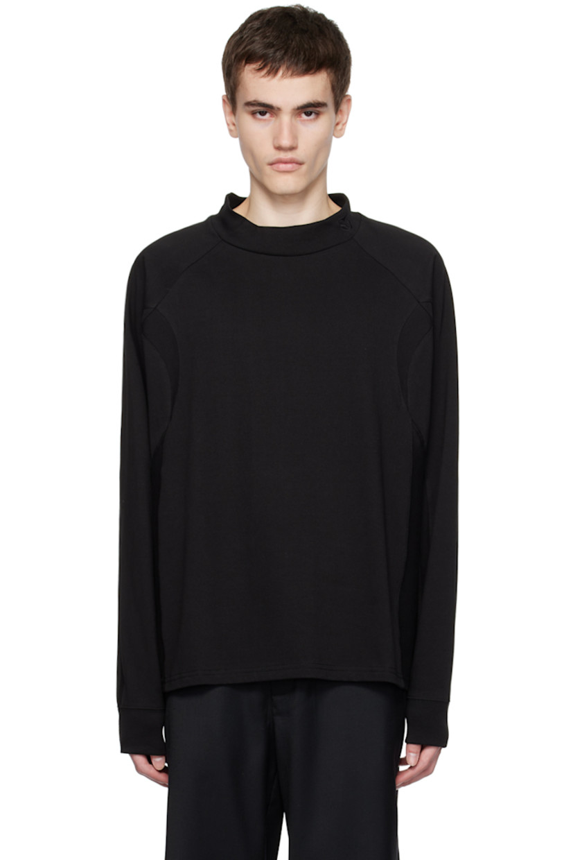 Cotton-blend jersey T-shirt. Rib knit trim throughout.

· Paneled construction
· Logo embroidered at mock neck 
· Raglan sleeves

Supplier color: Black