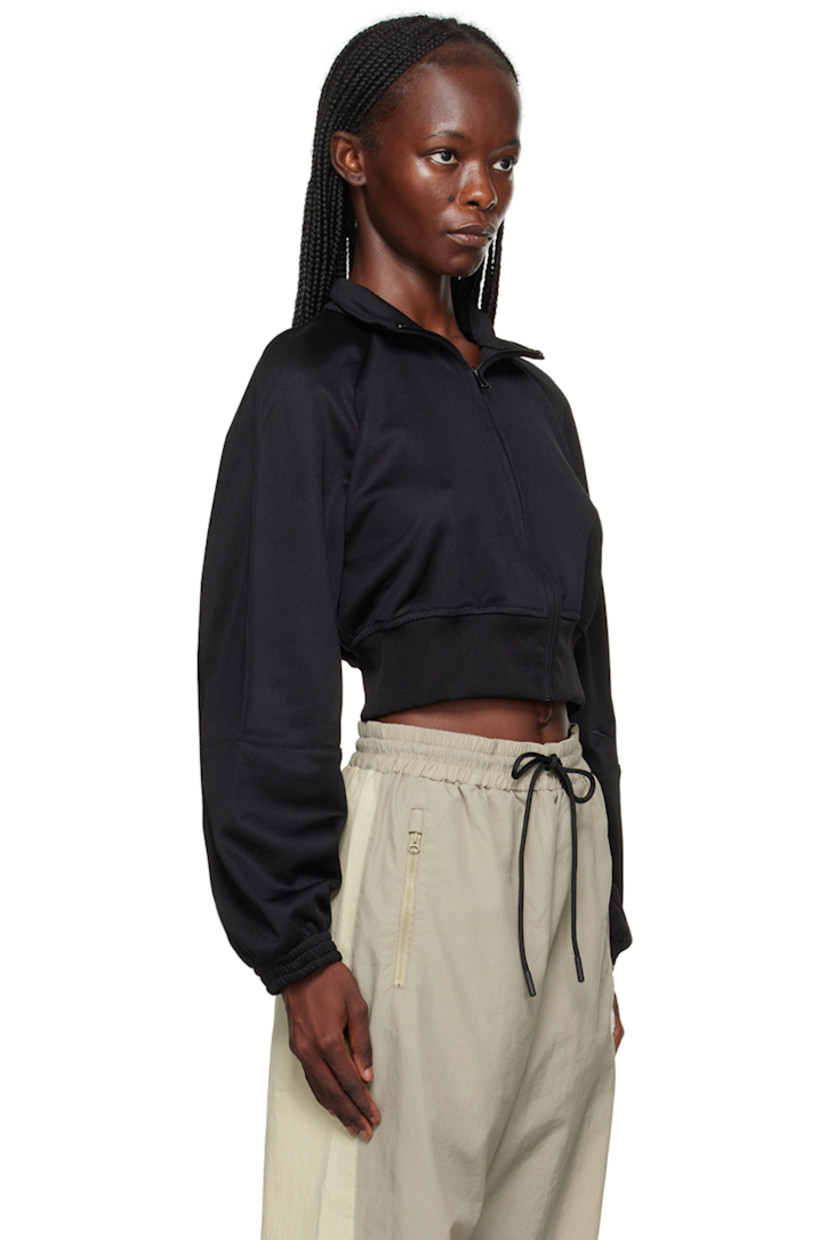 Polyester- and cotton-blend piqué jacket. 

· Stand collar
· Zip closure
· Rib knit cropped hem
· Logo embroidered at raglan sleeve 
· Elasticized cuffs
· Logo embroidered at back

Supplier color: Black