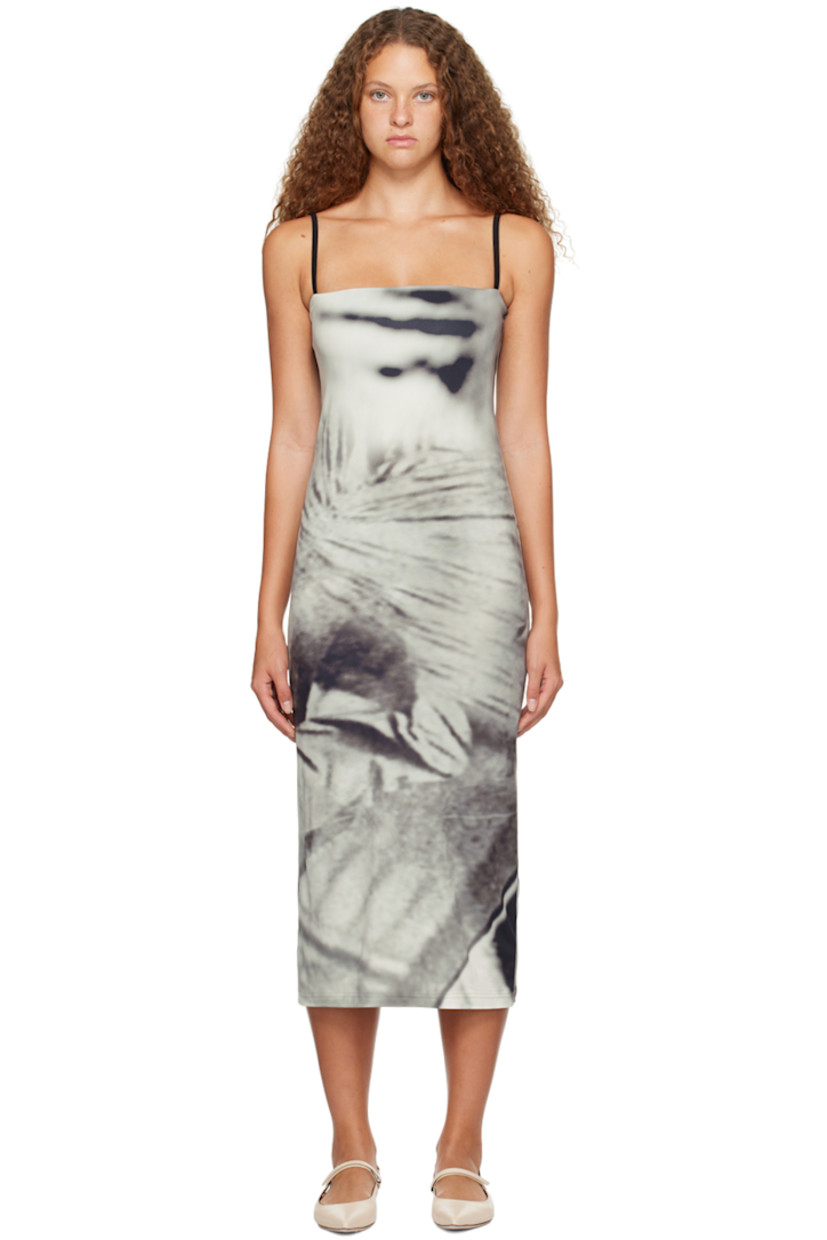 Stretch recycled polyester-blend jersey dress. Graphic printed throughout.

· Square neck 
· Elasticized shoulder straps
· Partially lined 

Supplier color: Print multi