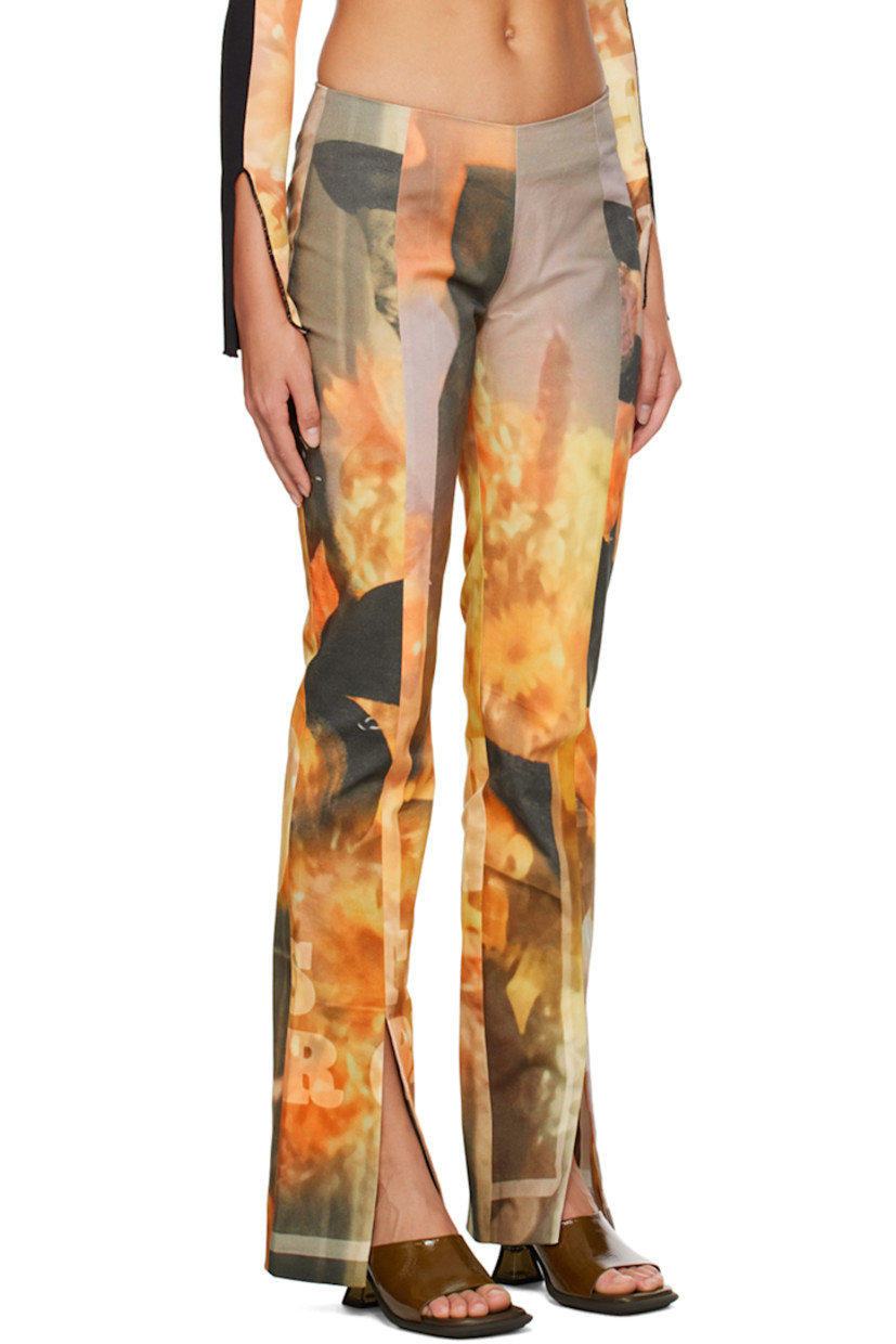 Stretch BCI-certified organic cotton-blend denim jeans. Graphic throughout. 

· Slit at cuffs 
· Concealed zip closure at side seam

Supplier color: Print multi
