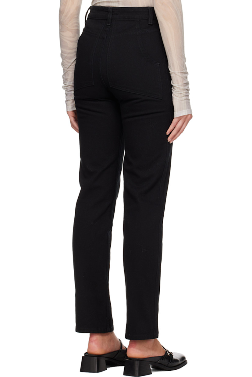 Non-stretch denim jeans.

· Belt loops
· Four-pocket styling
· Zip-fly

Supplier color: Black
