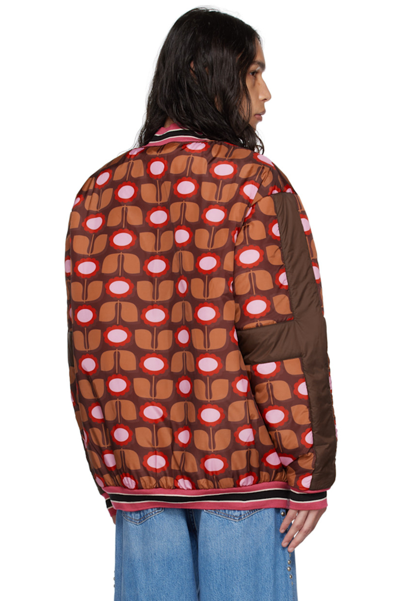 Insulated polyester taffeta jacket. Graphic pattern printed throughout.

· Paneled construction
· Rib knit stand collar, hem, and cuffs
· Zip closure
· Seam pockets
· Full satin lining

Available exclusively at SSENSE.

Supplier color: Caramel multi