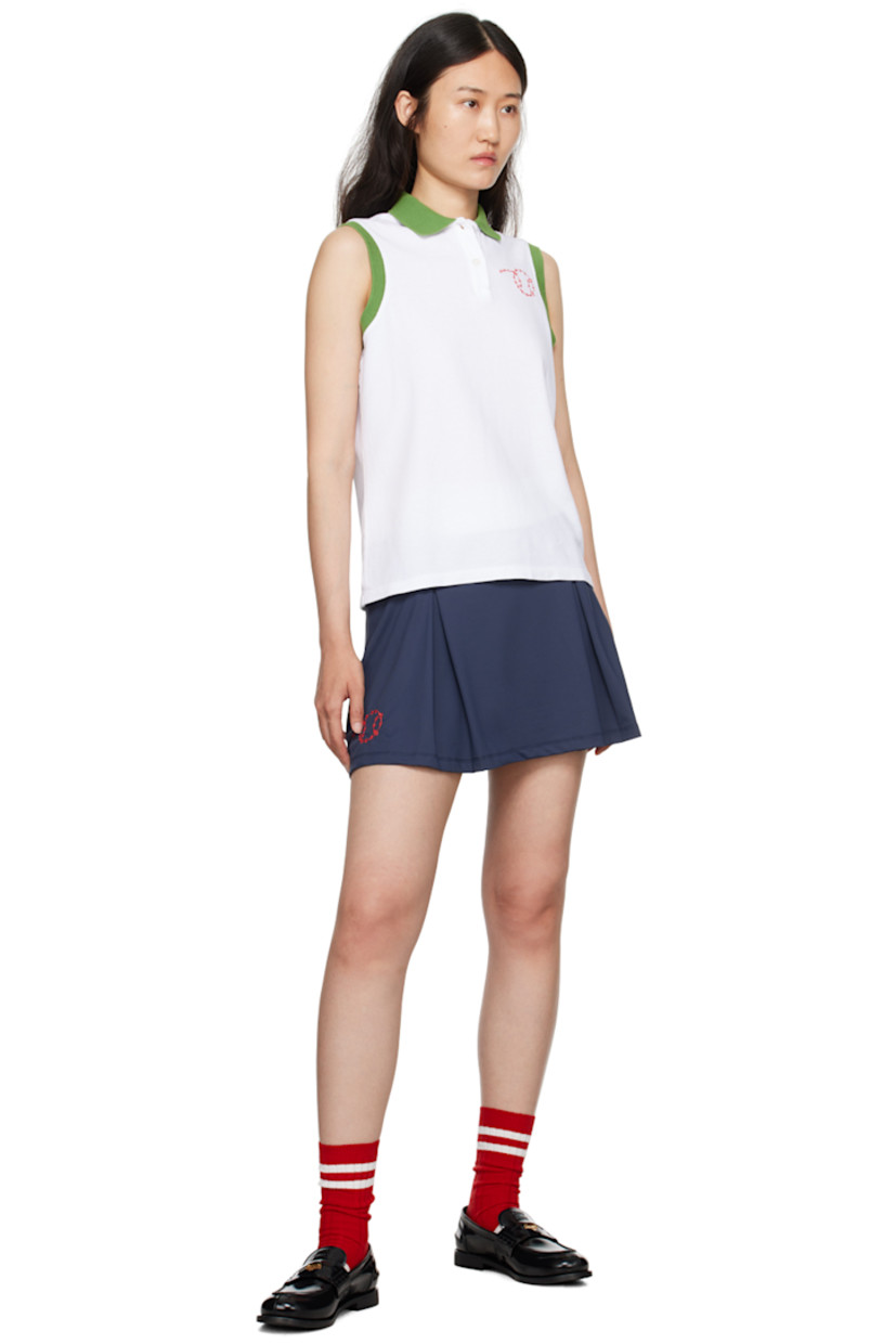 Stretch nylon jersey skort.

· Elasticized waistband
· Inverted pleats at front
· Logo and graphic embroidered at side seams

Available exclusively at SSENSE.

Supplier color: Navy