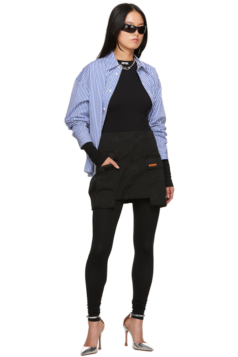 Cotton poplin shirt. Stripes throughout.

· Spread collar
· Button closure
· Patch pocket at chest
· Shirttail hem
· Single-button barrel cuffs
· Logo patch at cuff
· Graphic and text printed at back

Supplier color: Blue/Fuchsia