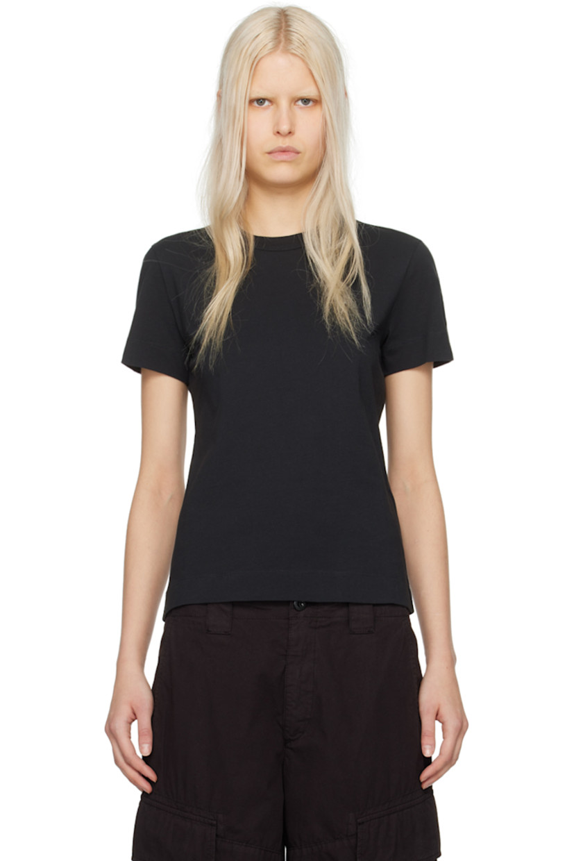Cotton jersey T-shirt. 

· Rib knit crewneck
· Embroidered logo patch at sleeve

Part of the Black Label collection.

Supplier color: Black