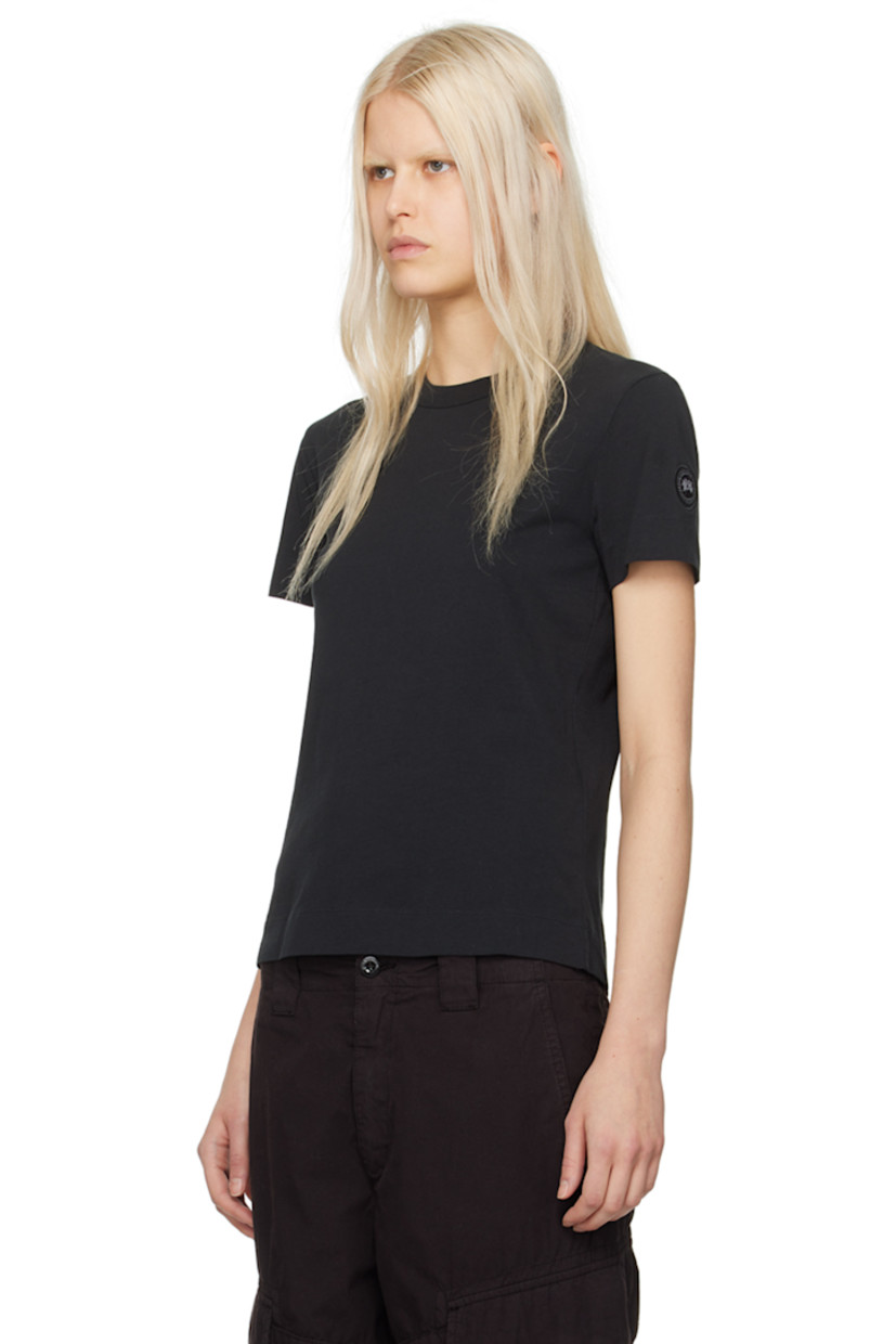 Cotton jersey T-shirt. 

· Rib knit crewneck
· Embroidered logo patch at sleeve

Part of the Black Label collection.

Supplier color: Black
