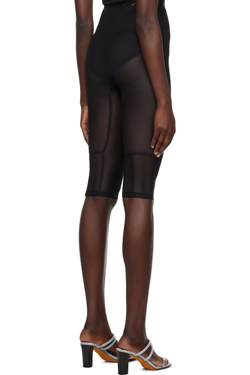 Sheer stretch polyester mesh shorts. Integrated recycled polyester jersey bikini bottom-style underlay with cutouts and O-ring hardware throughout.

· Layered and paneled construction
· High-rise
· Elasticized waistband

Supplier color: Black