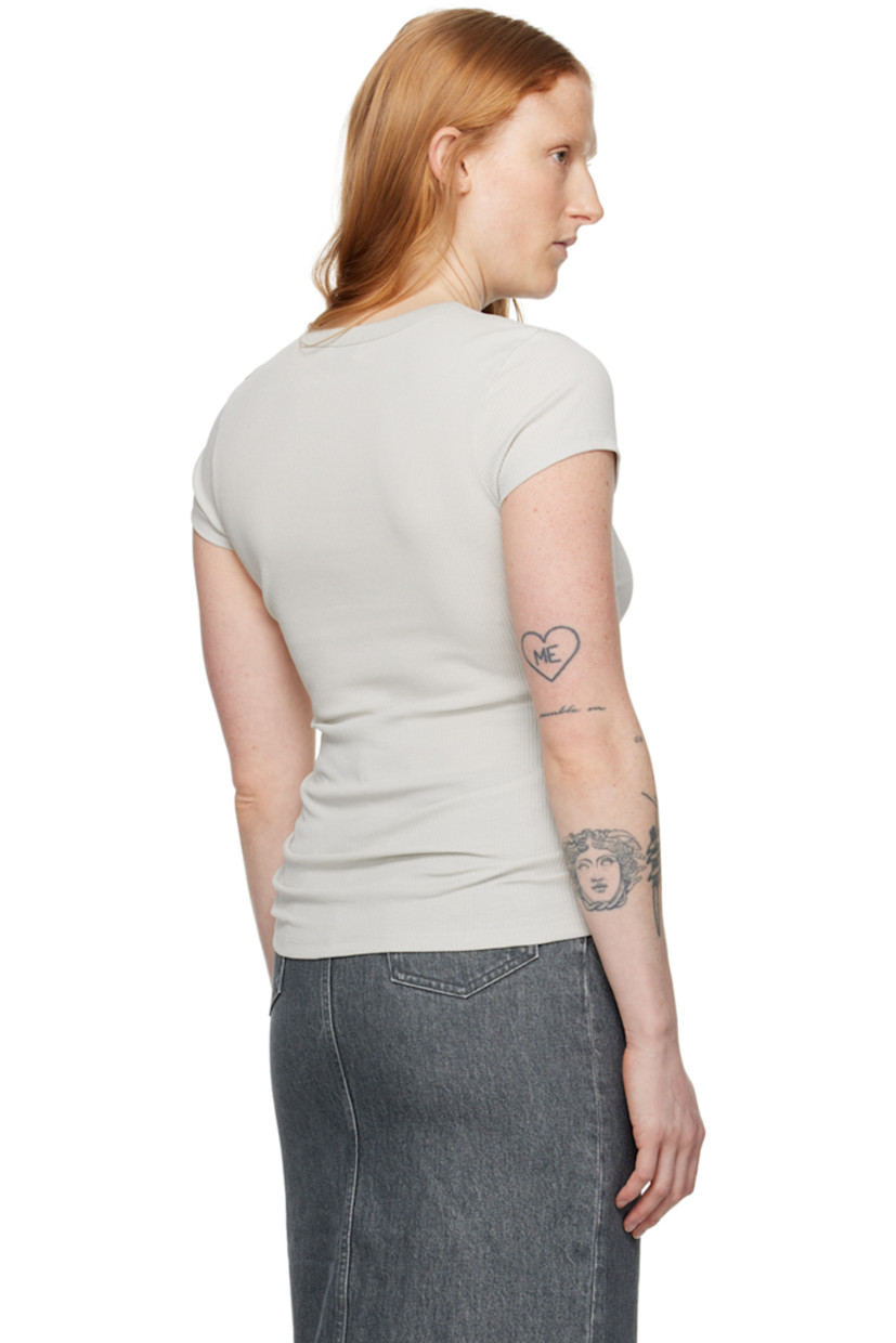 Stretch organic cotton ribbed jersey T-shirt. Rib knit crewneck.

Supplier color: Light grey