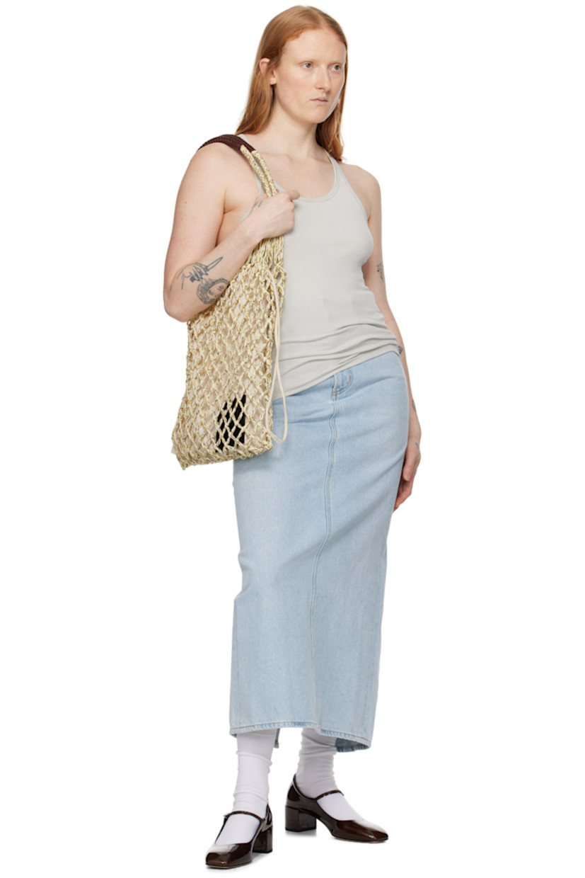 Stretch organic cotton ribbed jersey tank top. Rib knit scoop neck and armscyes. 

Supplier color: Light grey