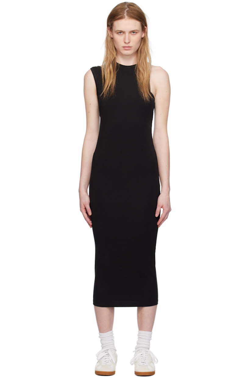 Stretch modal- and recycled nylon-blend jersey dress.

· Layered construction
· Rib knit crewneck, armscye, and shoulder strap

Supplier color: Black