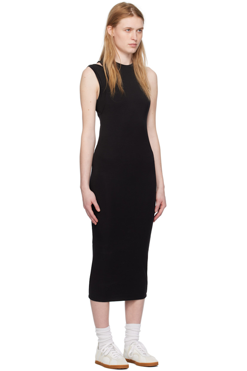 Stretch modal- and recycled nylon-blend jersey dress.

· Layered construction
· Rib knit crewneck, armscye, and shoulder strap

Supplier color: Black