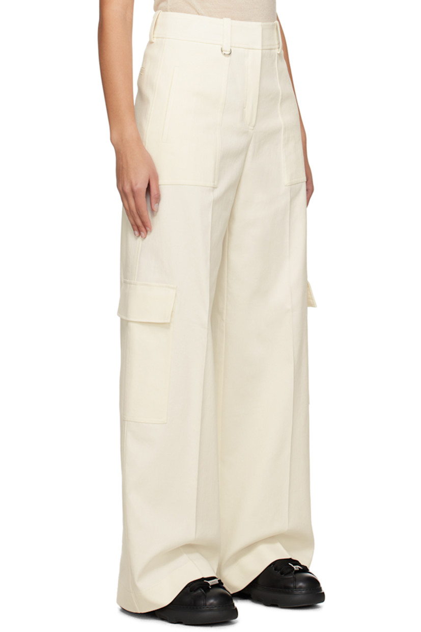 Straight-leg stretch cotton-blend twill trousers.

· High-rise
· Belt loops
· Four-pocket styling
· Zip-fly
· Creased legs
· Flap pocket at outseams
· Darts at back

Supplier color: Open white
