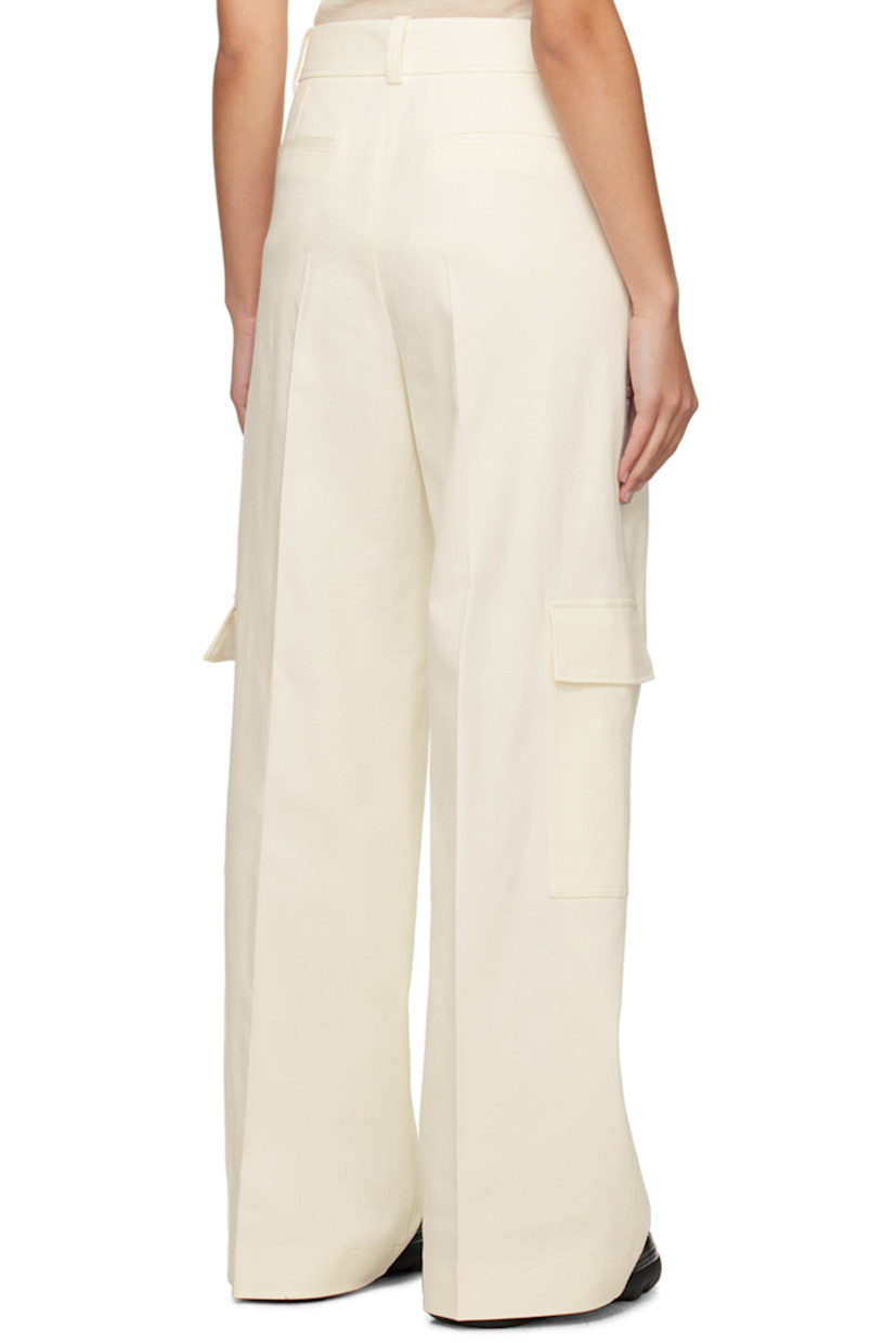 Straight-leg stretch cotton-blend twill trousers.

· High-rise
· Belt loops
· Four-pocket styling
· Zip-fly
· Creased legs
· Flap pocket at outseams
· Darts at back

Supplier color: Open white