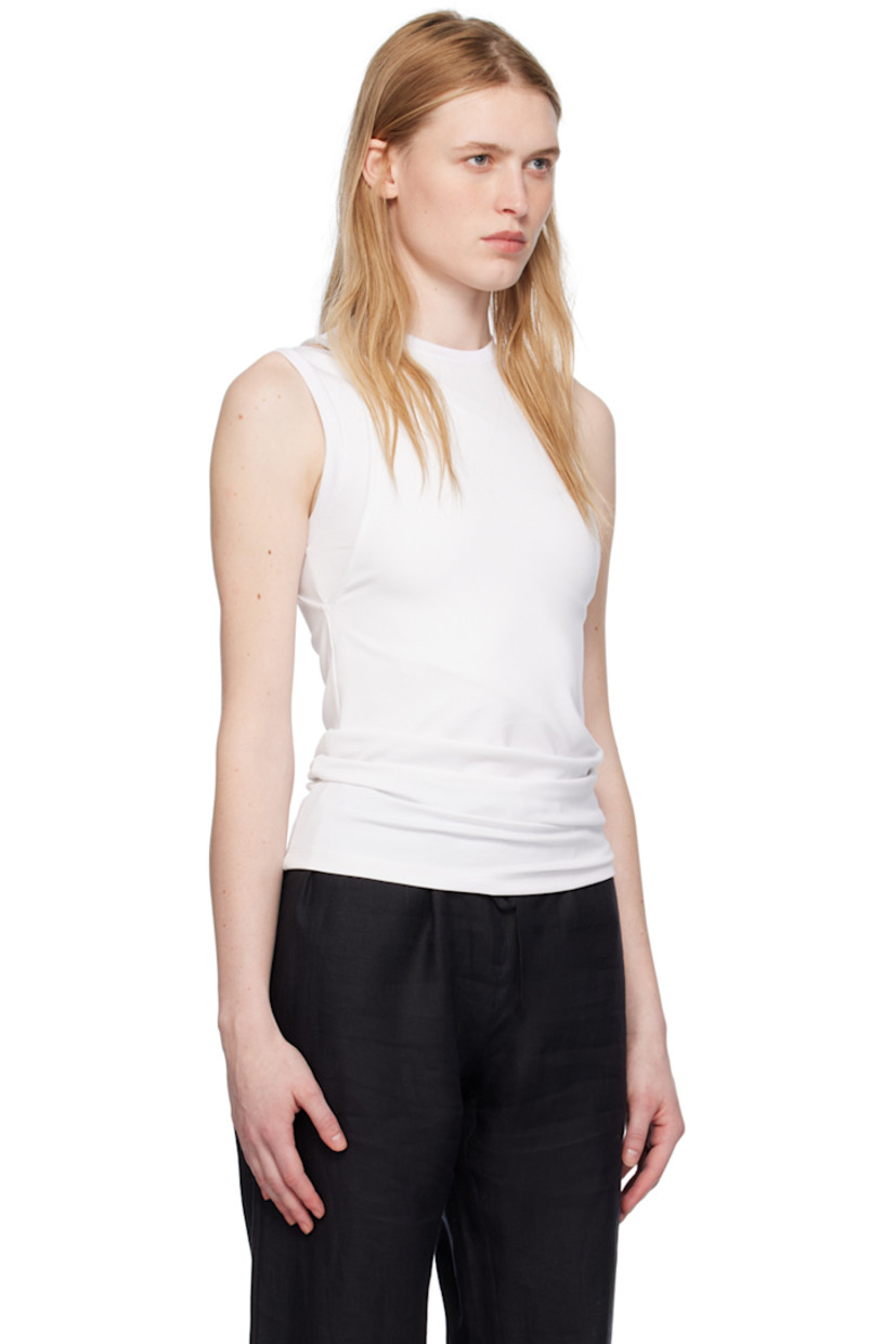 Stretch modal- and recycled nylon-blend jersey tank top.

· Layered construction
· Rib knit crewneck, armscye, and shoulder strap

Supplier color: White