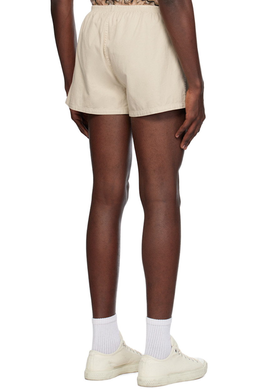 Lightweight garment-dyed cotton- and linen-blend twill shorts.

· Elasticized waistband
· Logo patch at leg

Supplier color: Ecru