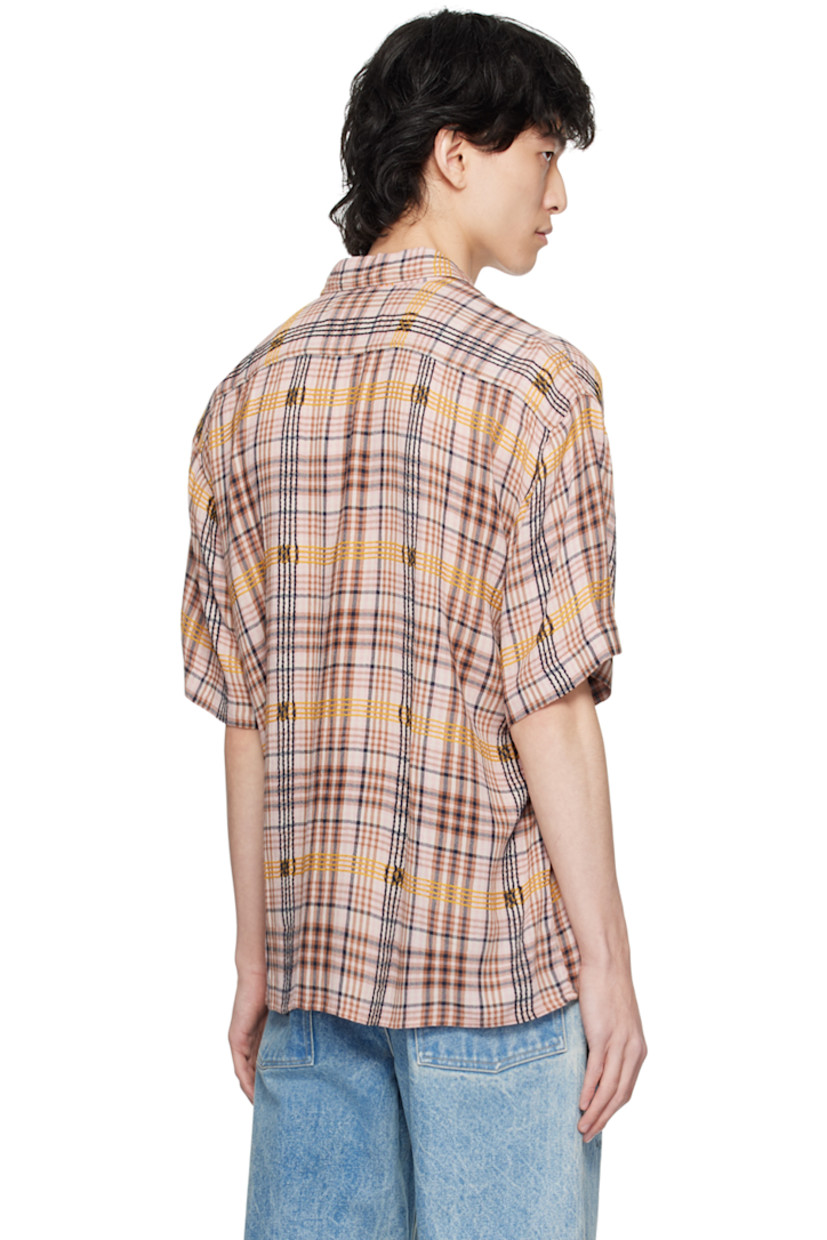 Rayon dobby cloth shirt. Check pattern throughout.

· Spread collar
· Button closure

Available exclusively at SSENSE.

Supplier color: Pink/Yellow/Brown