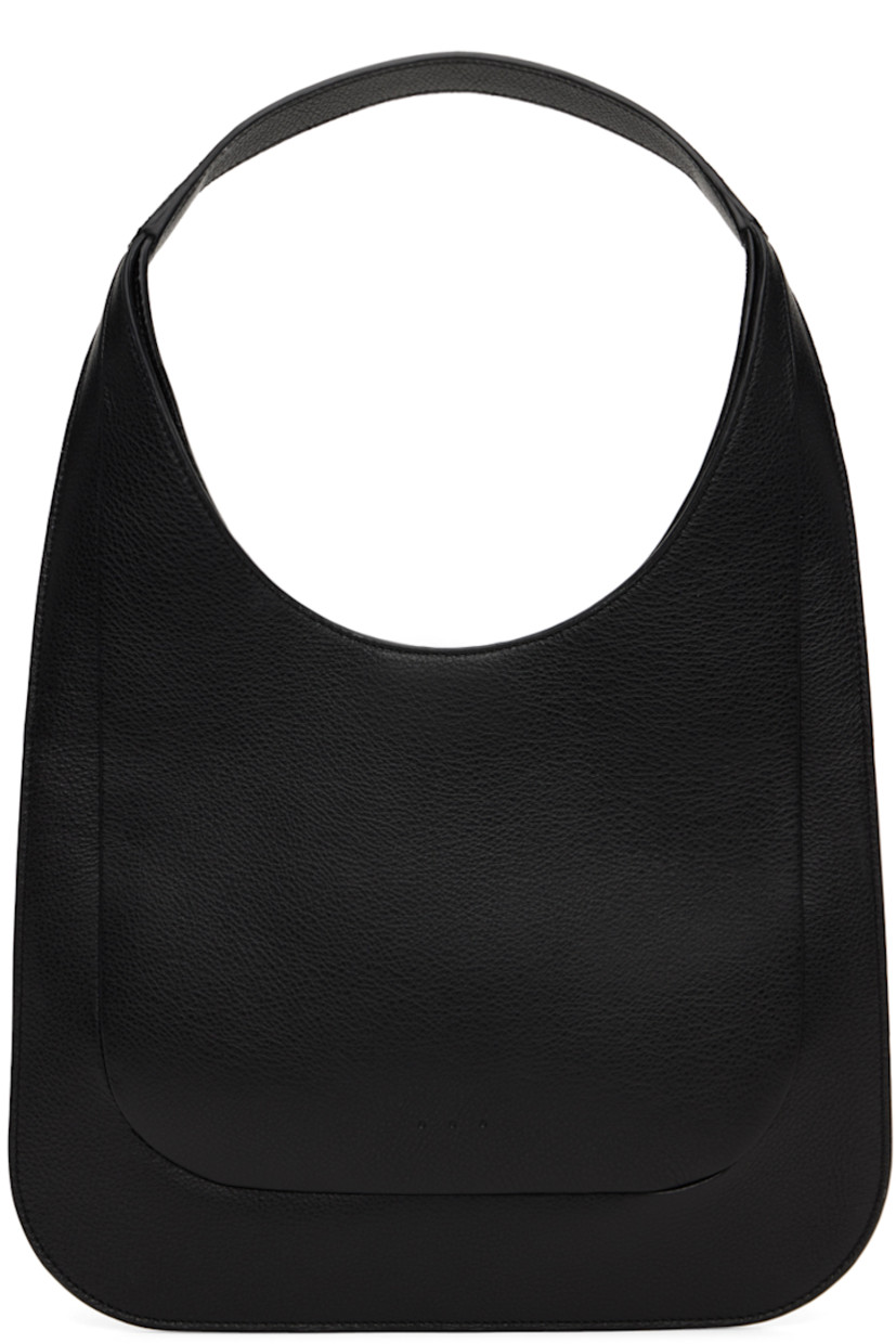 Grained calfskin shoulder bag in black.

· Integrated shoulder strap
· Logo embossed at face
· Magnetic closure
· Patch pocket at interior
· Faille lining
· H9.25" x W12"
· Total height: H17"

Supplier color: Grain black
