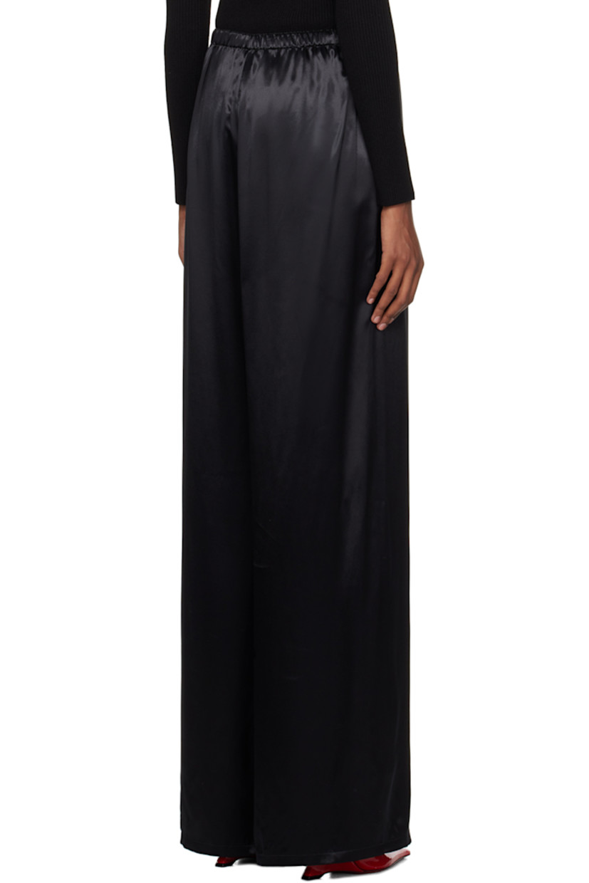 Viscose satin trousers. Elasticized waistband.

Supplier color: Nero