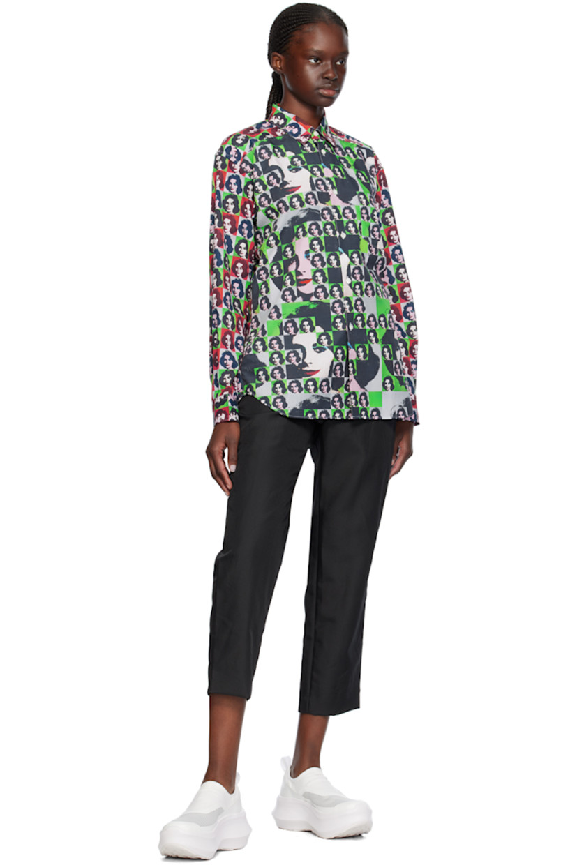 Cotton poplin shirt. Graphic pattern printed throughout.

· Spread collar
· Button closure
· Patch pocket
· Droptail hem
· Saddle shoulders
· Single-button barrel cuffs
· Twin pleats at back yoke

Part of the Comme des Garçons Shirt Andy Warhol capsule collection.

Supplier color: Print A/Print O