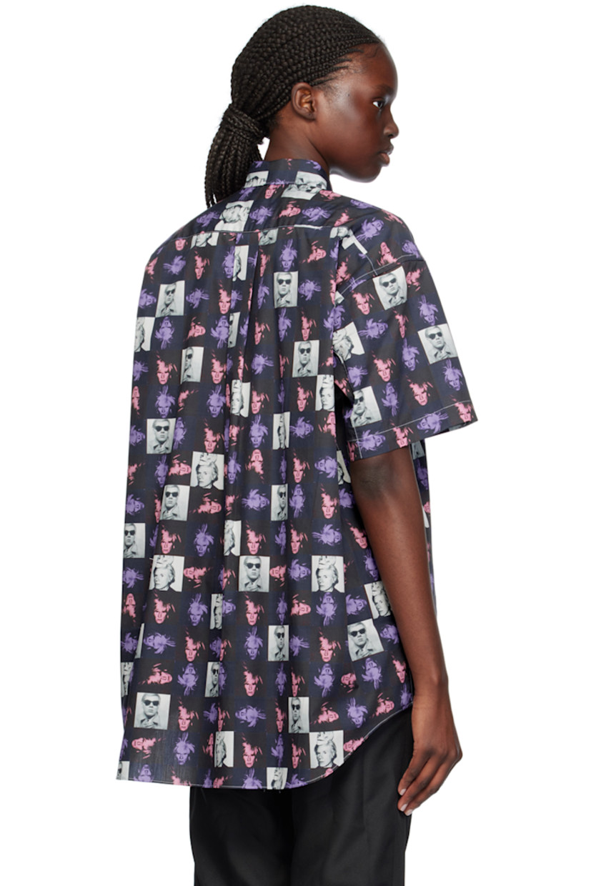 Cotton poplin shirt. Graphic pattern printed throughout.

· Spread collar
· Button closure
· Patch pocket
· Droptail hem
· Box pleat at back yoke
· Contrast stitching in white

Part of the Comme des Garçons Shirt Andy Warhol capsule collection.

Supplier color: Print F