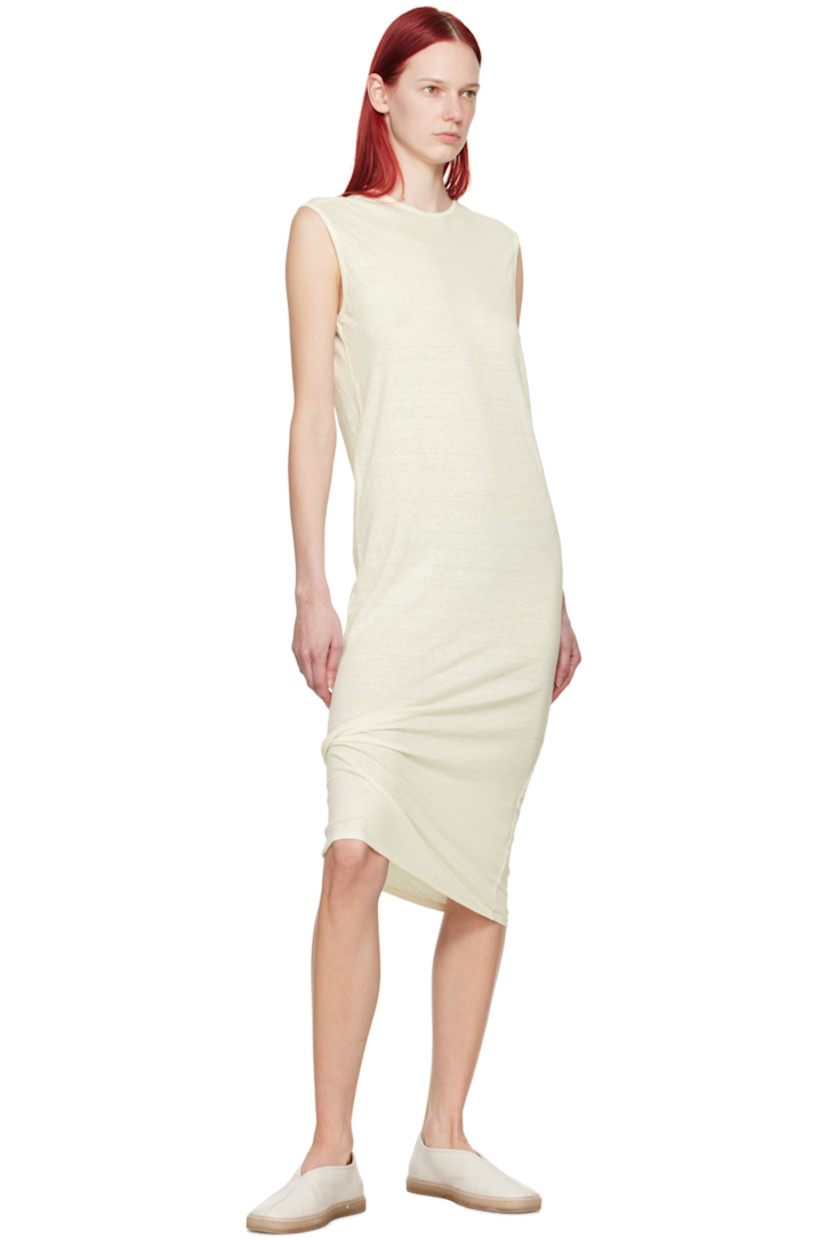 Handcrafted garment-dyed slub linen jersey dress. Crewneck.

Each item is unique. Please note that coloration and finishings may vary.

Part of the Serie No.12 collection.

Supplier color: White