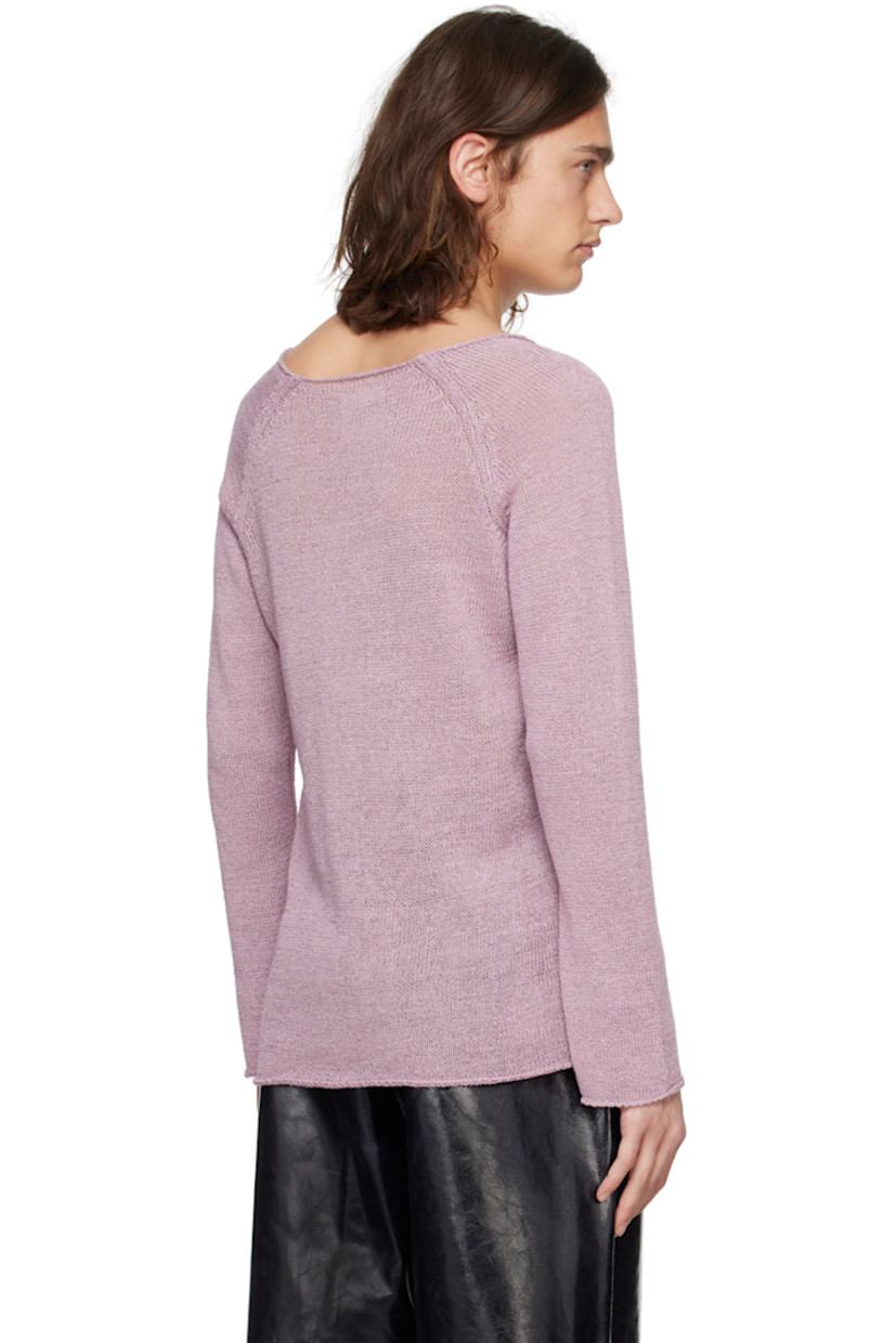 Handcrafted knit hemp- and silk-blend sweater. 

· Rolled edge at boat neck, hem, and cuffs
· Raglan sleeves

Part of the Serie No.13 collection.

Supplier color: Mauve