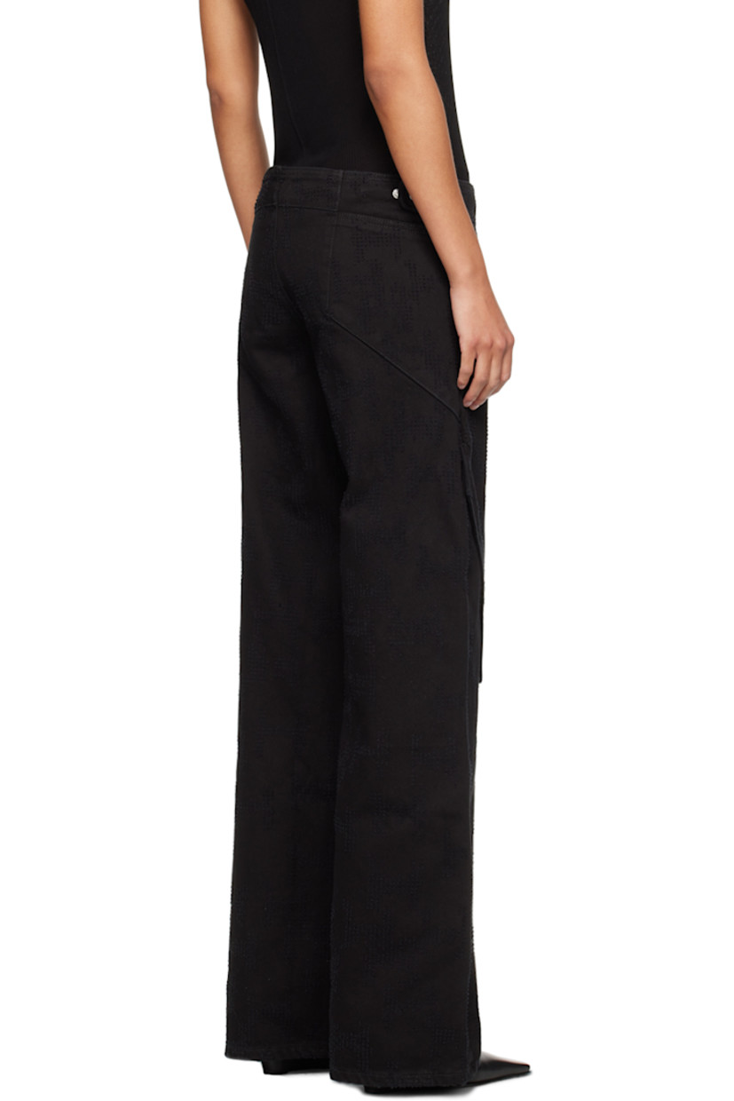 Non-stretch denim jeans. Fil coupé logo pattern throughout.

· Paneled construction
· Four-pocket styling
· Zip-fly
· Flap pockets at front legs
· Adjustable press-stud tabs at back waistband
· Logo-engraved silver-tone hardware

Supplier color: Black
