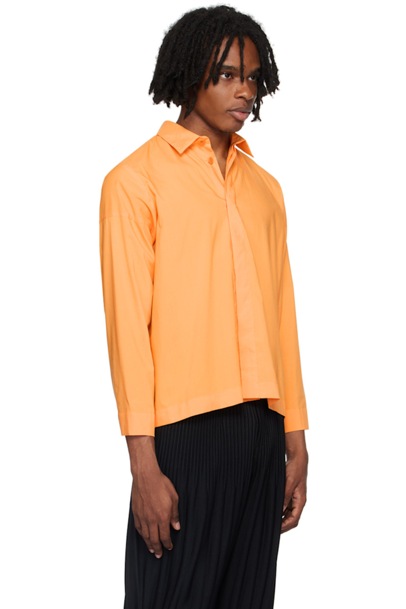 Polyester- and cotton-blend poplin shirt. 

· Spread collar 
· Button closure 
· Dropped shoulders
· Single-button fastening at cuffs 

Supplier color: Marigold
